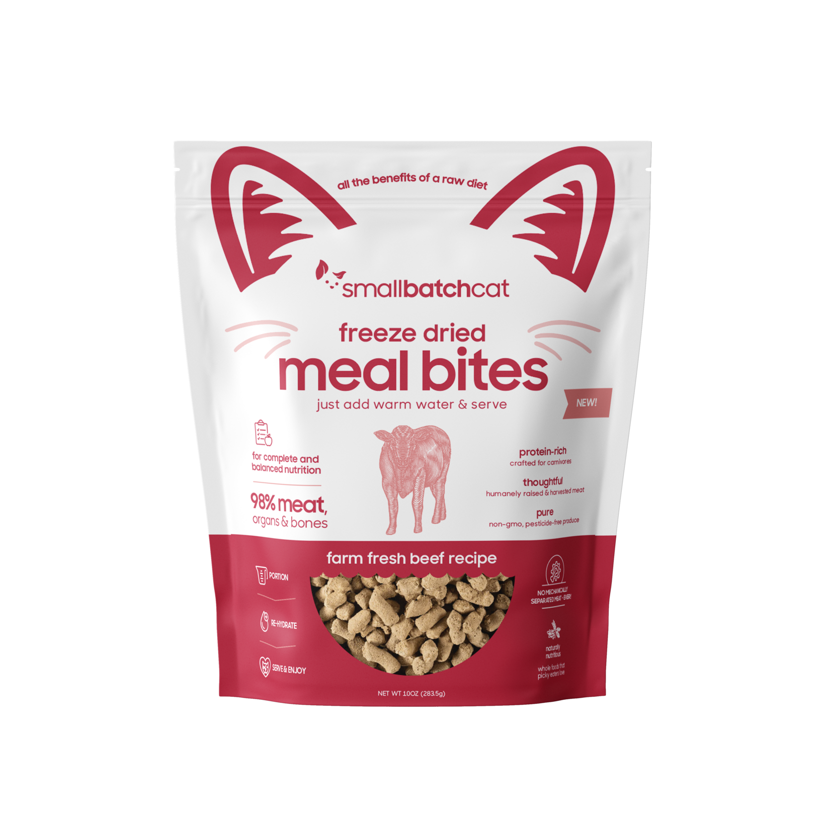 SMALLBATCH CAT MEALBITES BEEF FD 10OZ