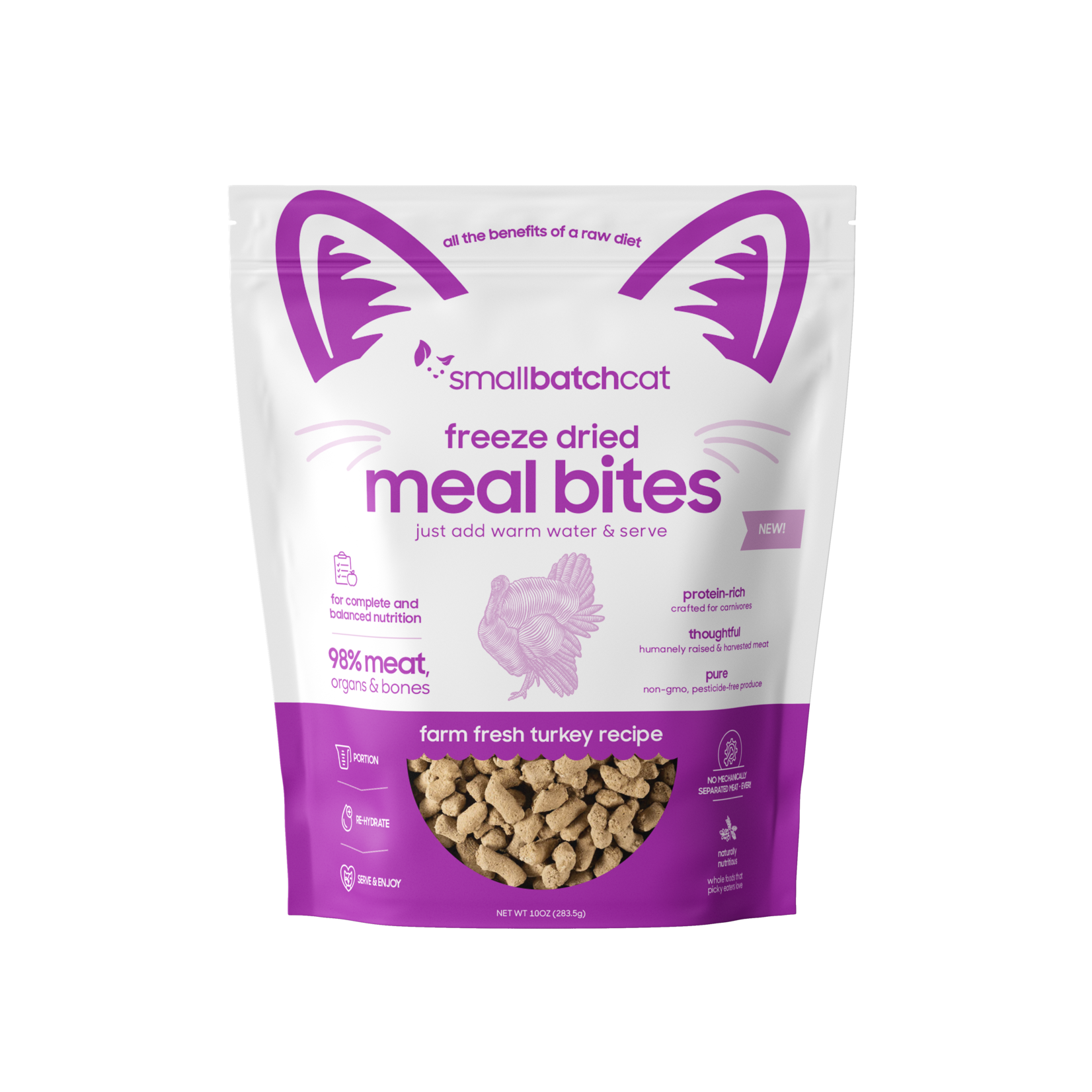 SMALLBATCH CAT MEALBITES TURKEY FD 10OZ