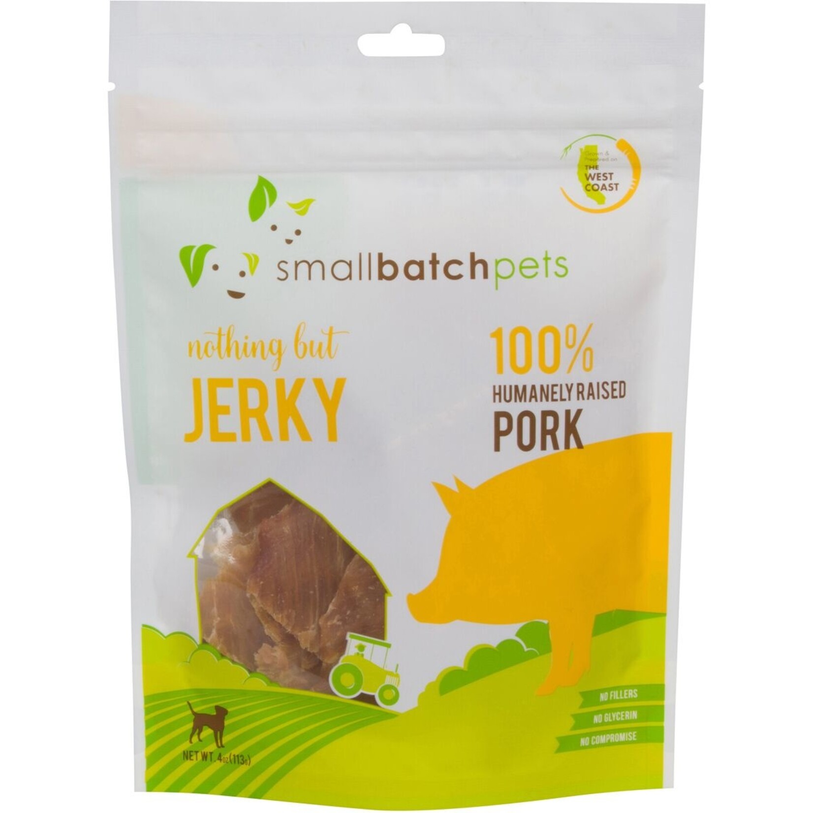 SMALLBATCH DOG JERKY PORK TREAT 4OZ
