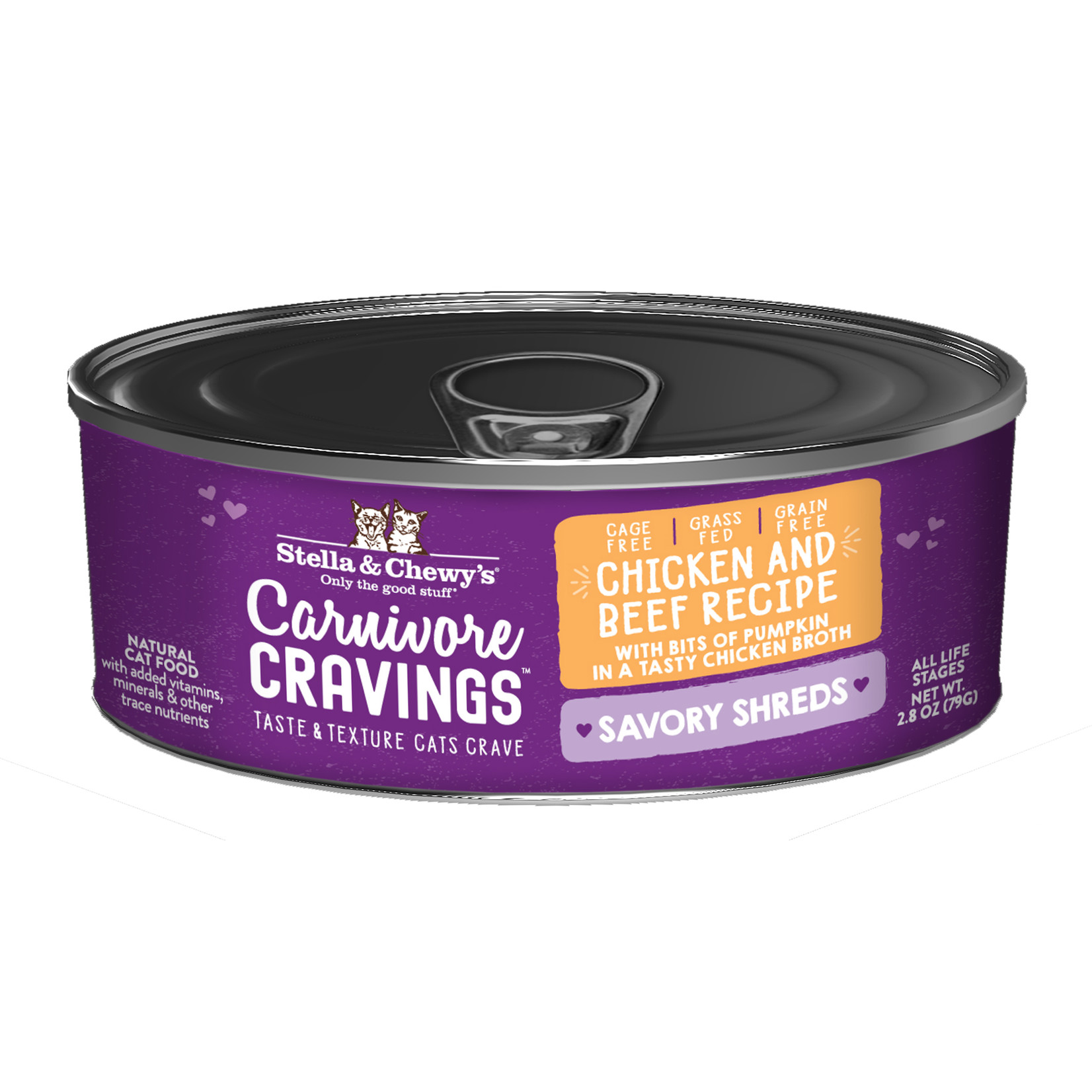 STELLA & CHEWY'S CAT CRAVINGS CHICKEN & BEEF SHREDS CAN 2.8OZ