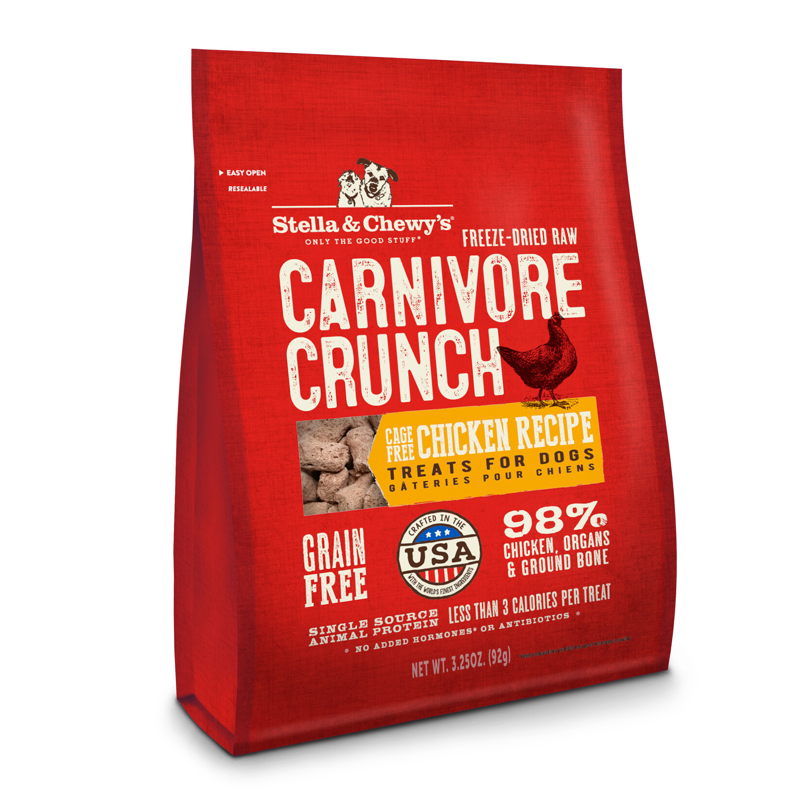 STELLA & CHEWY'S DOG CARNIVORE CRUNCH CHICKEN FD 3.25OZ