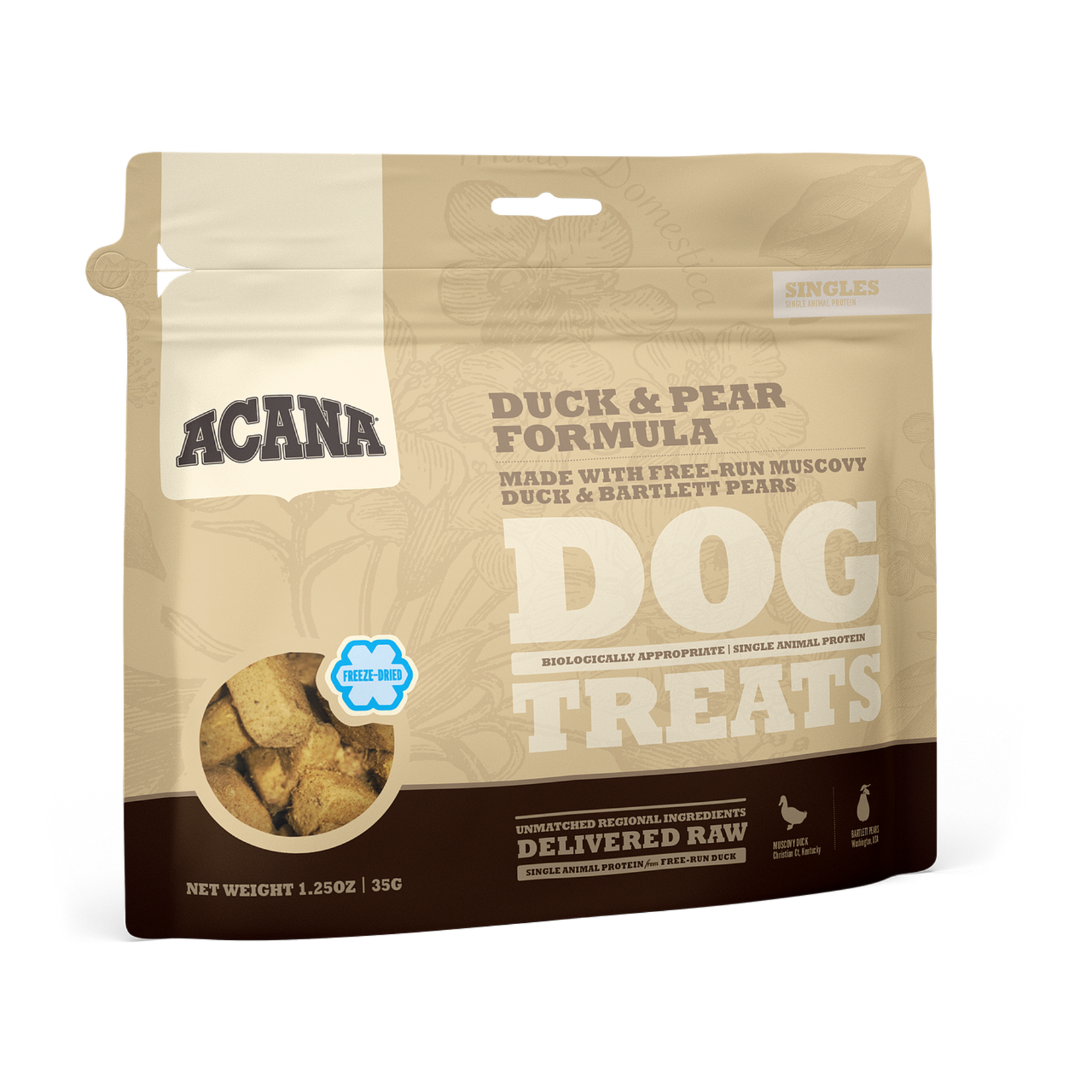 ACANA DOG SINGLES DUCK PEAR TREAT 1.25OZ
