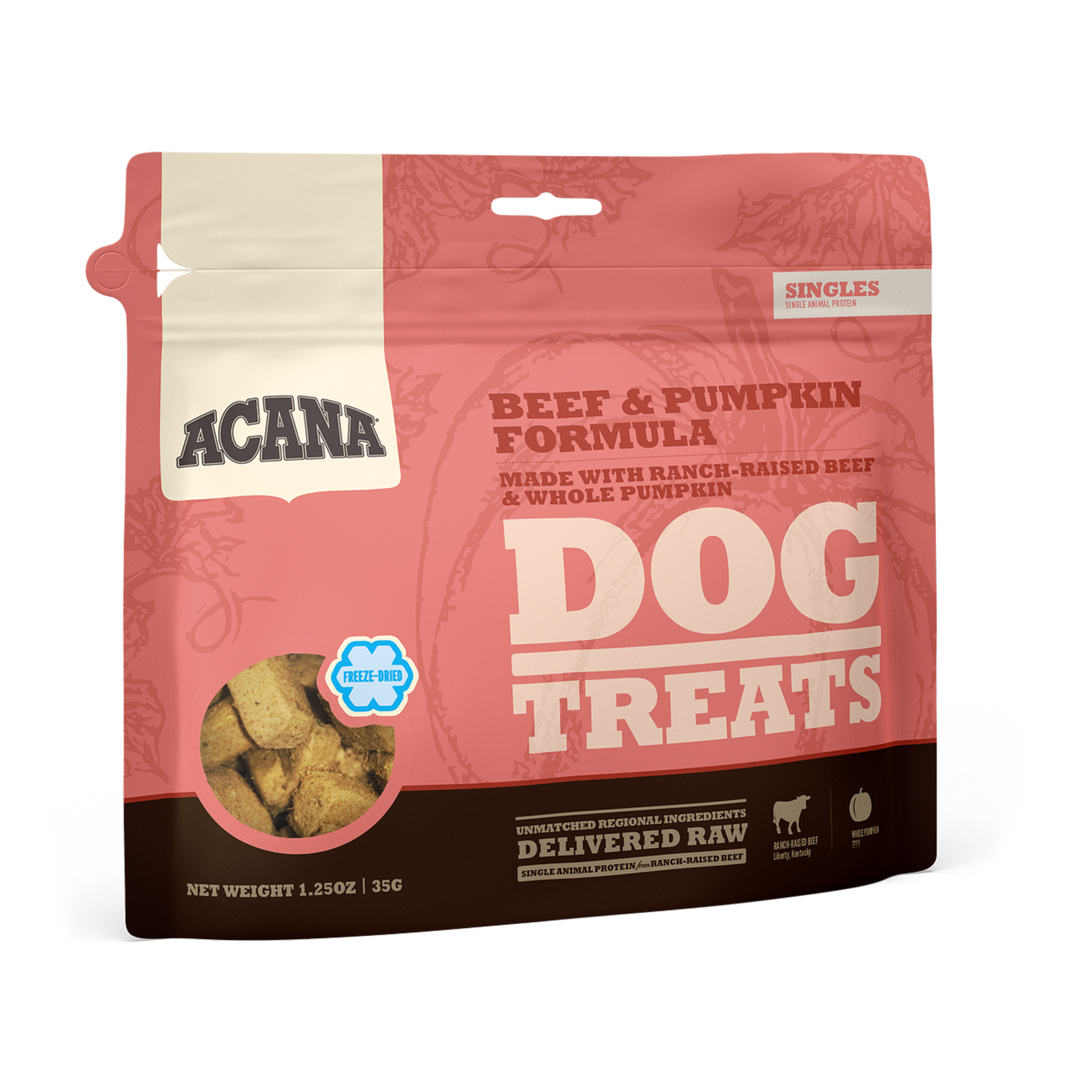 ACANA DOG ACANA SINGLES BEEF PUMPKIN TREAT 1.25OZ
