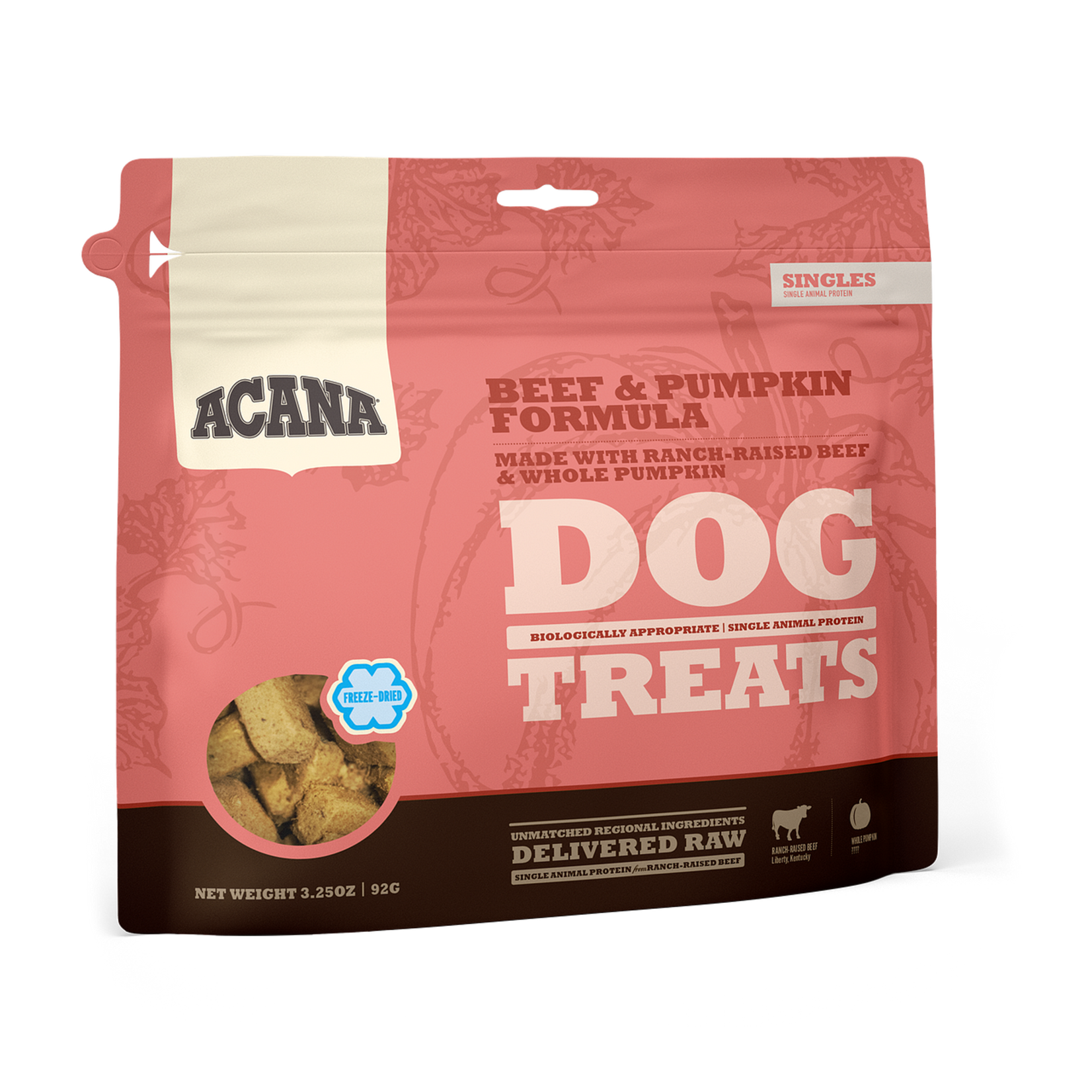 ACANA DOG SINGLES BEEF PUMPKIN TREAT 3.25OZ