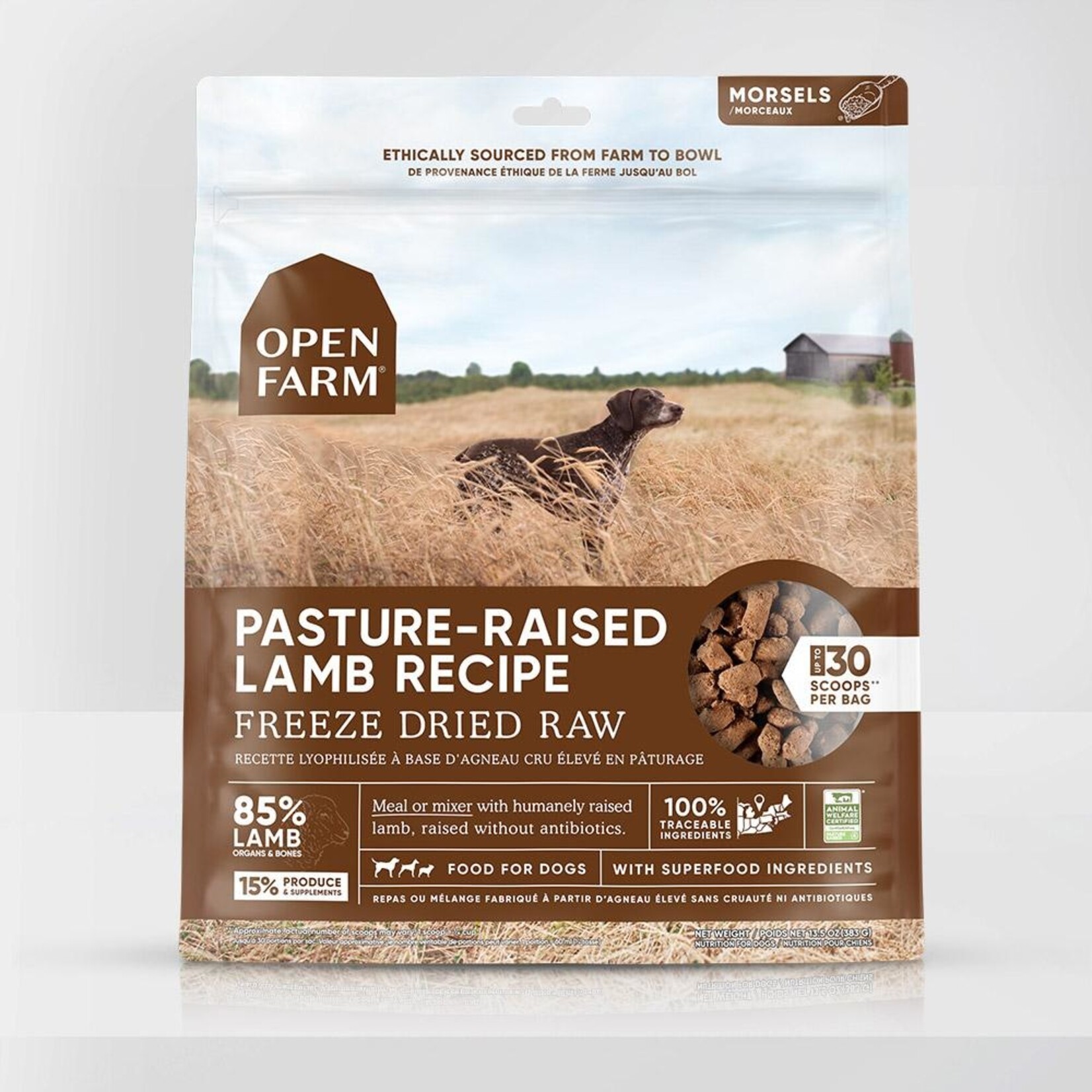 OPEN FARM DOG MORSELS LAMB FD RAW 13.5OZ