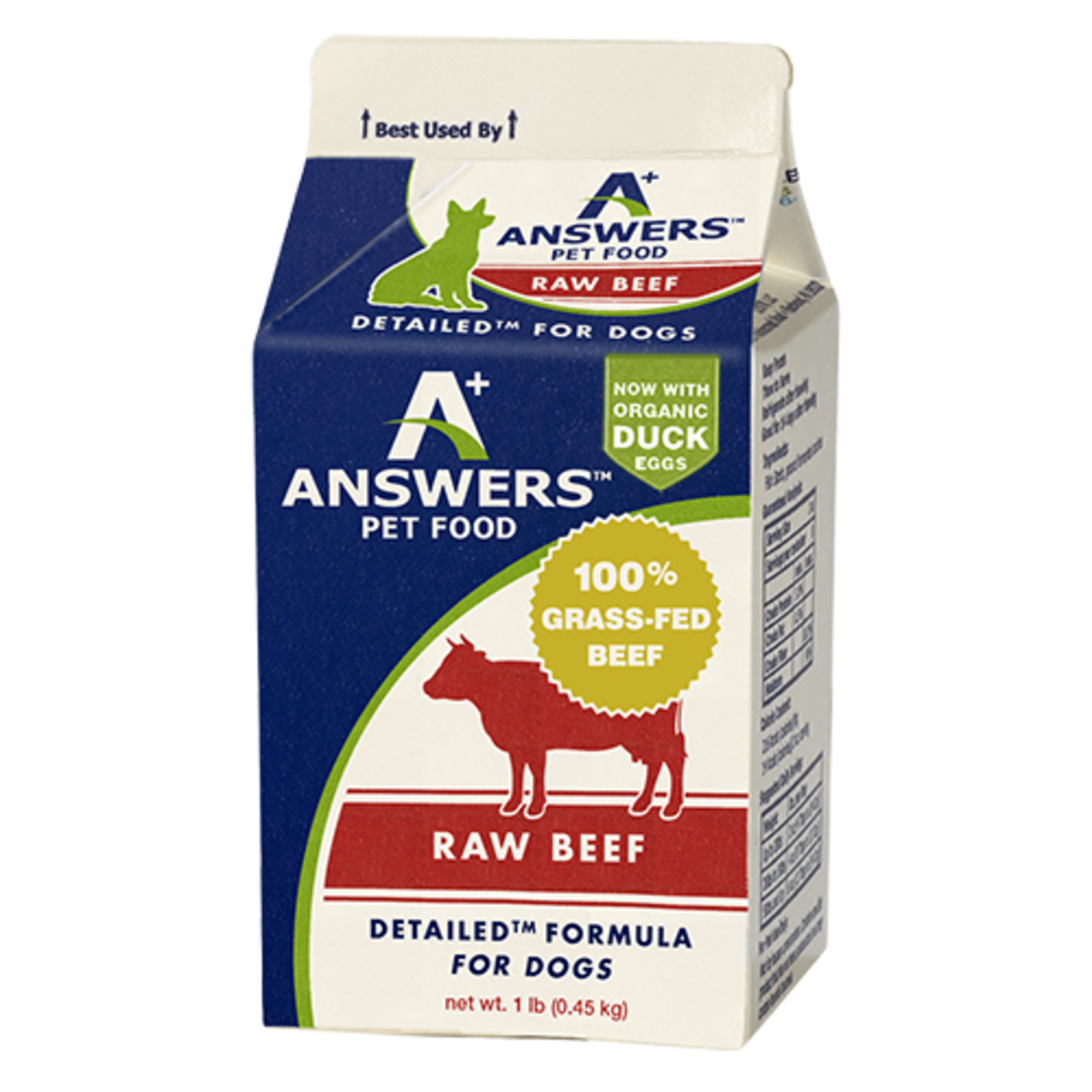ANSWERS PET FOOD DOG DETAILED BEEF FROZEN 1LB