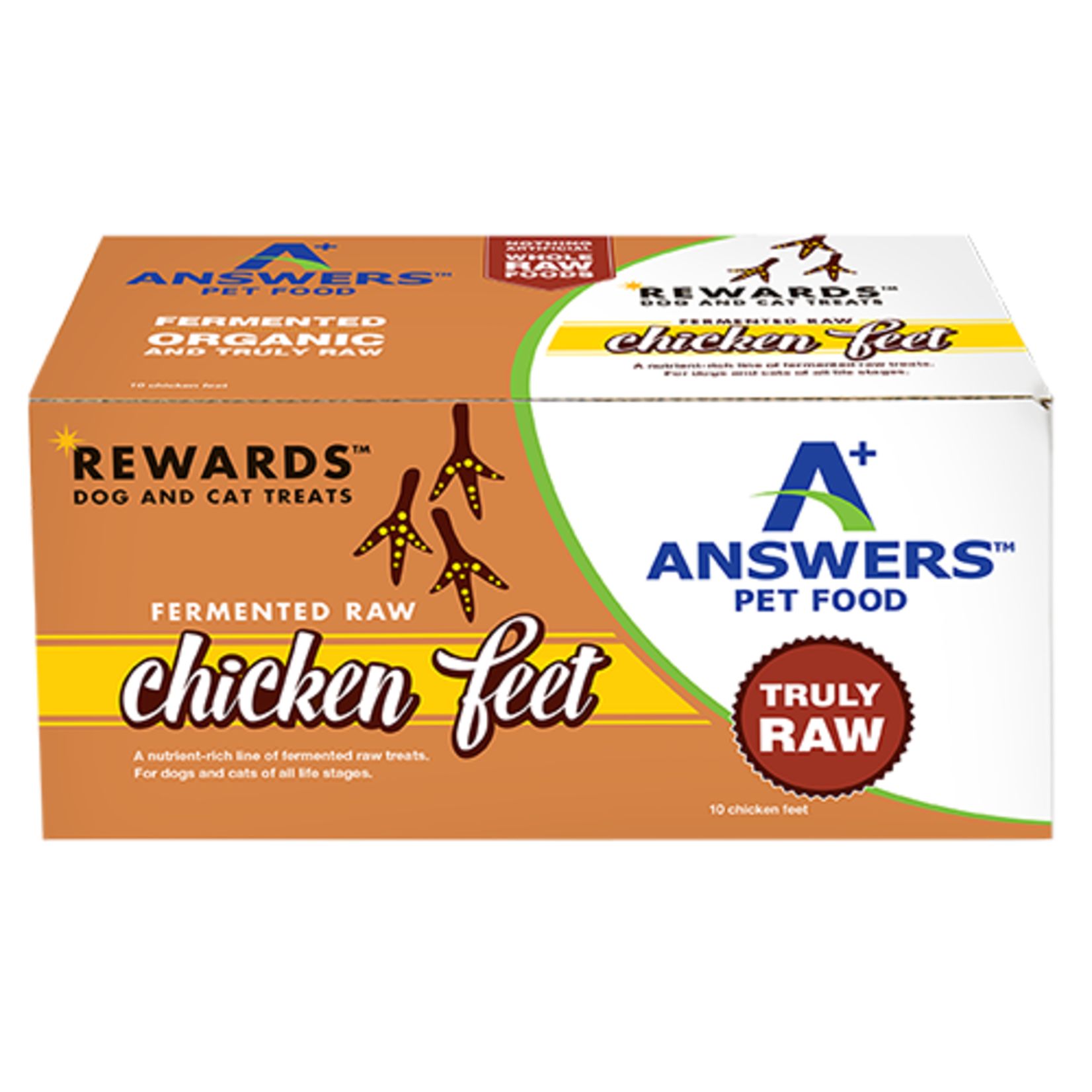 ANSWERS PET FOOD DOG CAT REWARDS FERMENTED CHICKEN FEET FROZEN 8OZ