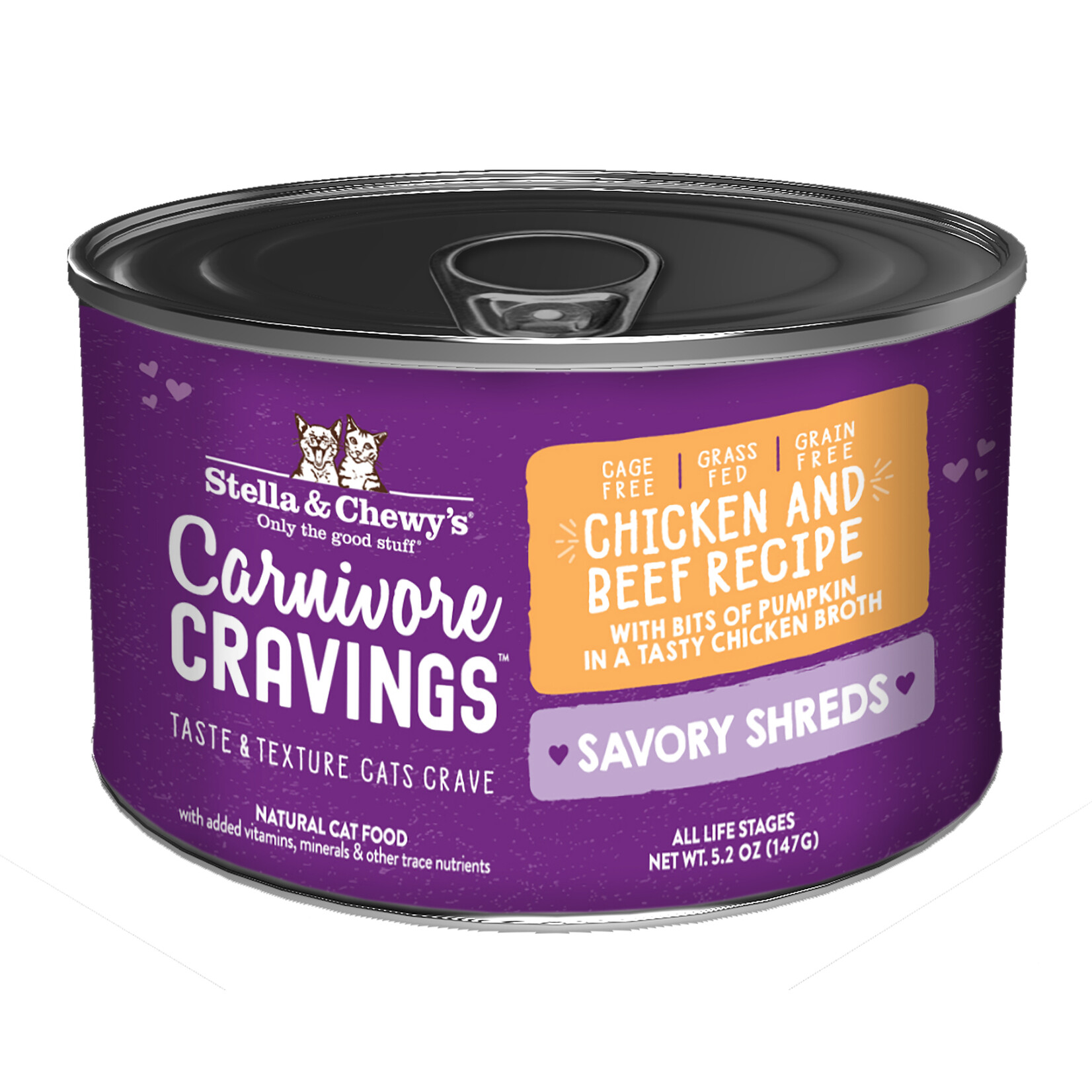 STELLA & CHEWY'S CAT CRAVINGS CHICKEN BEEF SHREDS CAN 5.2OZ