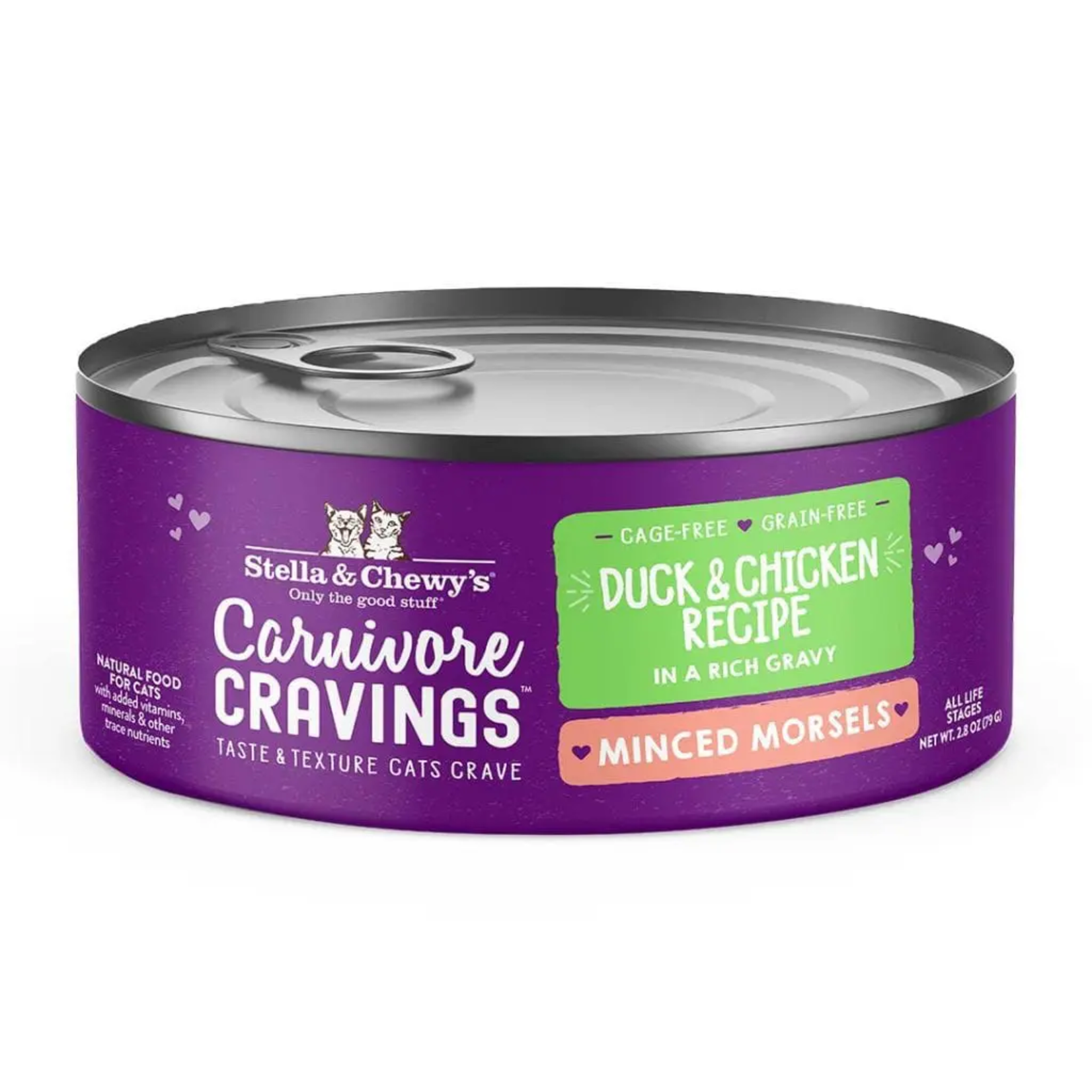 STELLA & CHEWY'S CAT CRAVINGS MINCED MORSELS DUCK CHICKEN CAN 2.8OZ