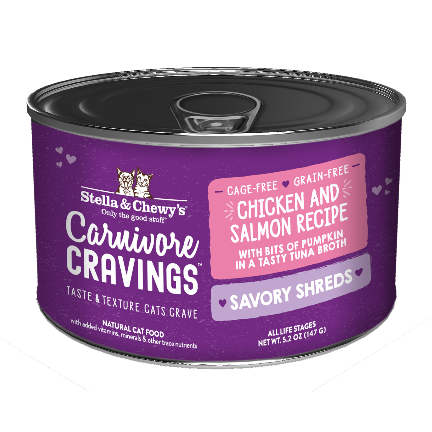 STELLA & CHEWY'S CAT CRAVINGS CHICKEN SALMON SHREDS CAN 5.2OZ