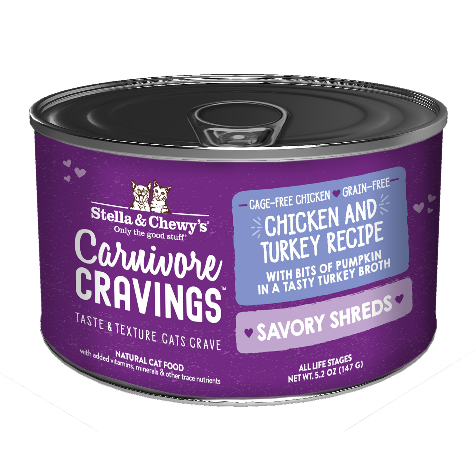 STELLA & CHEWY'S CAT CRAVINGS CHICKEN TURKEY SHREDS CAN 5.2OZ