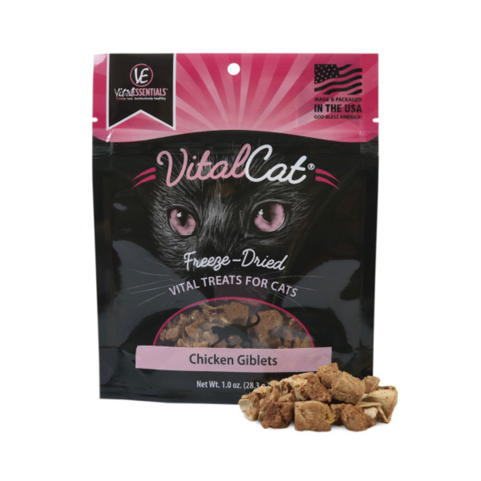 VITAL ESSENTIALS CAT CHICKEN GIBLETS FD TREAT 1OZ