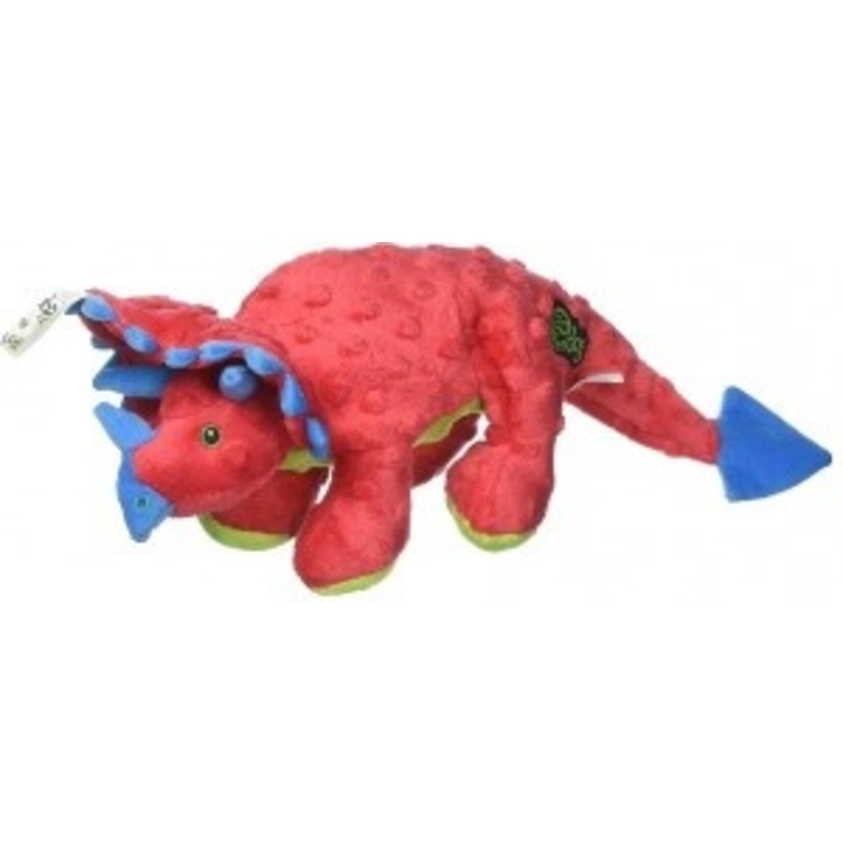 GODOG DINOS CHEW GUARD LARGE RED PLUSH DOG TOY