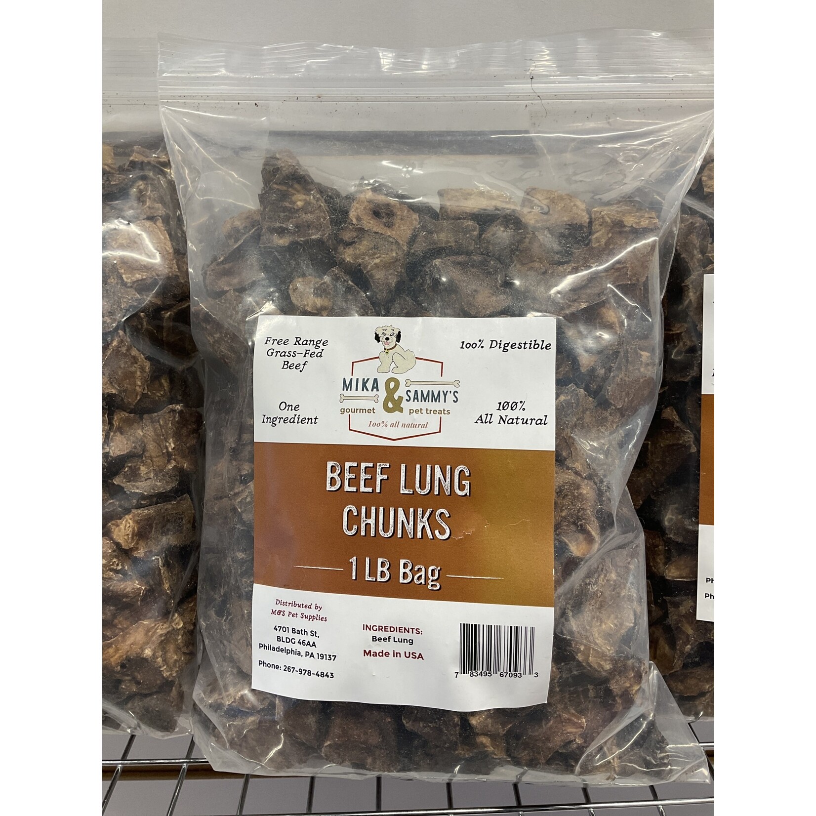MIKA & SAMMY'S BEEF LUNG CHUNKS 1LB