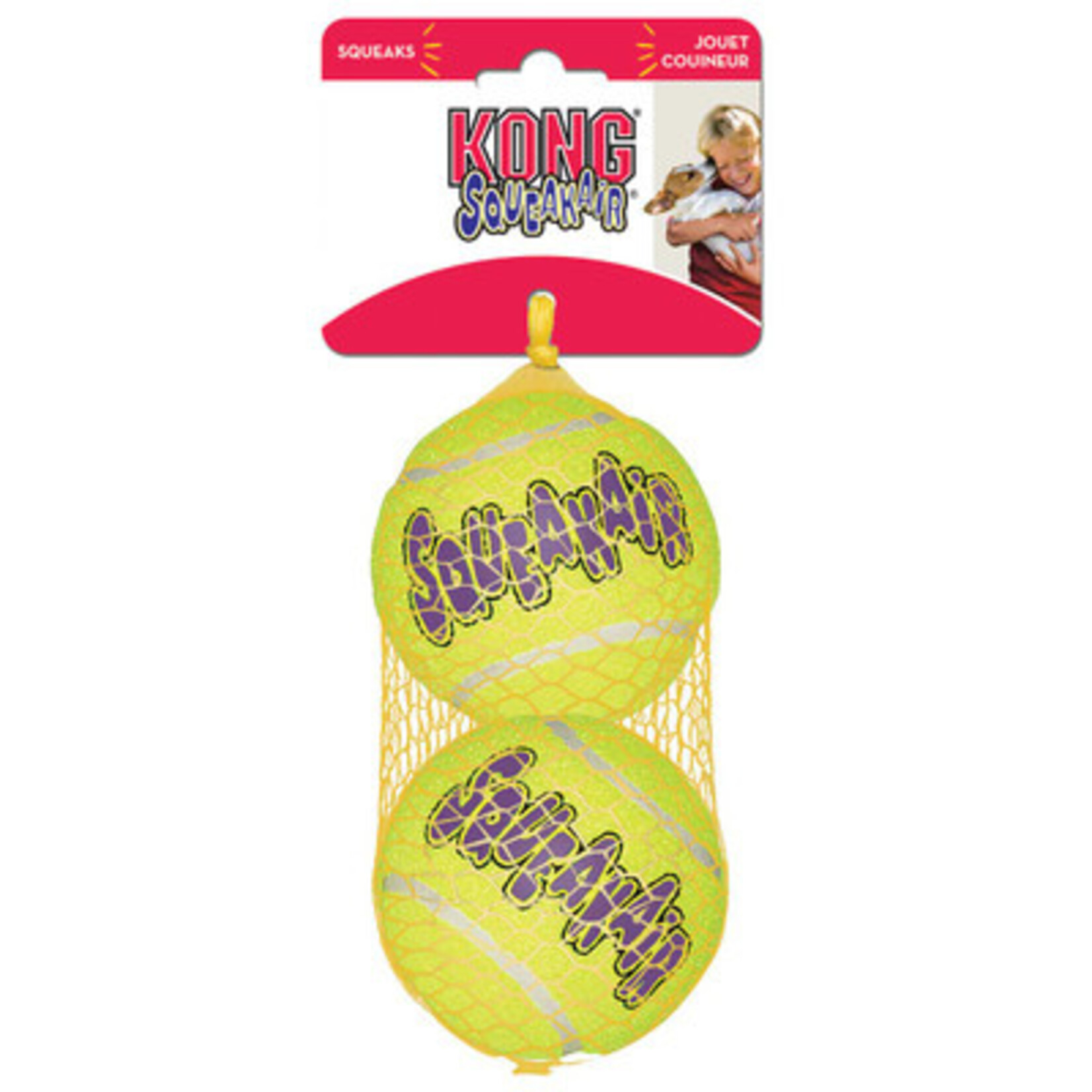KONG SQUEAKAIR  TENNIS BALL LARGE 2PK