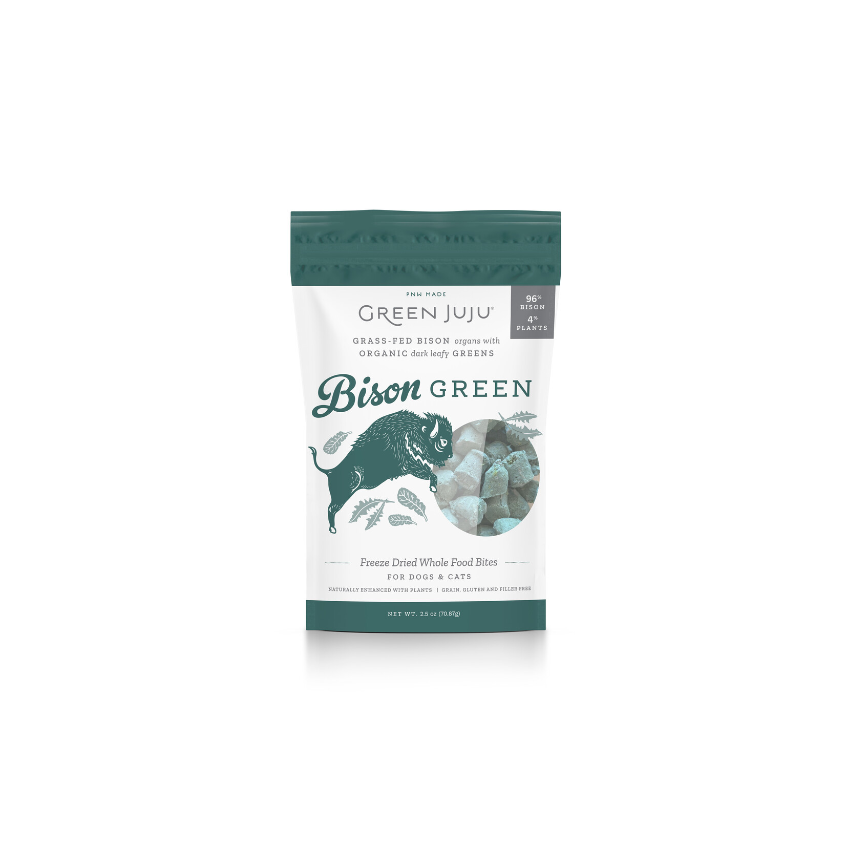 GREEN JUJU DOG WHOLE FOOD BITES BISON GREEN FD 2.5OZ