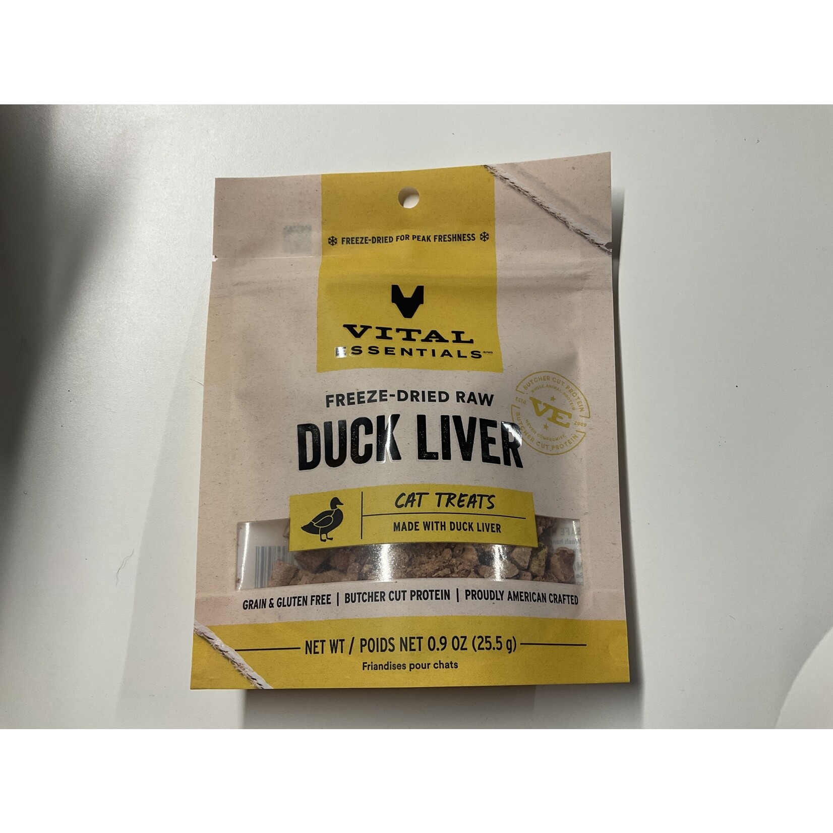 VITAL ESSENTIALS VE CAT DUCK LIVER FD TREAT 0.9OZ