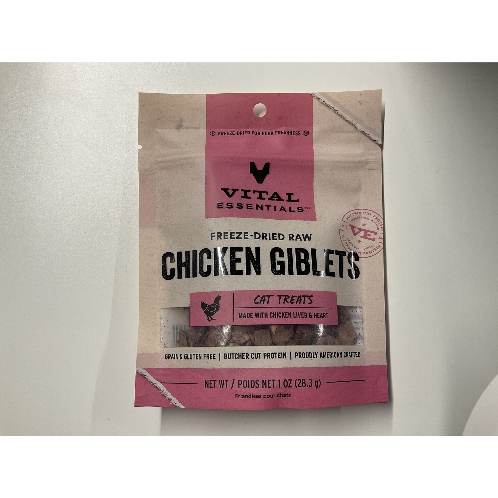 VITAL ESSENTIALS VE CAT CHICKEN GIBLETS FD TREATS 1OZ