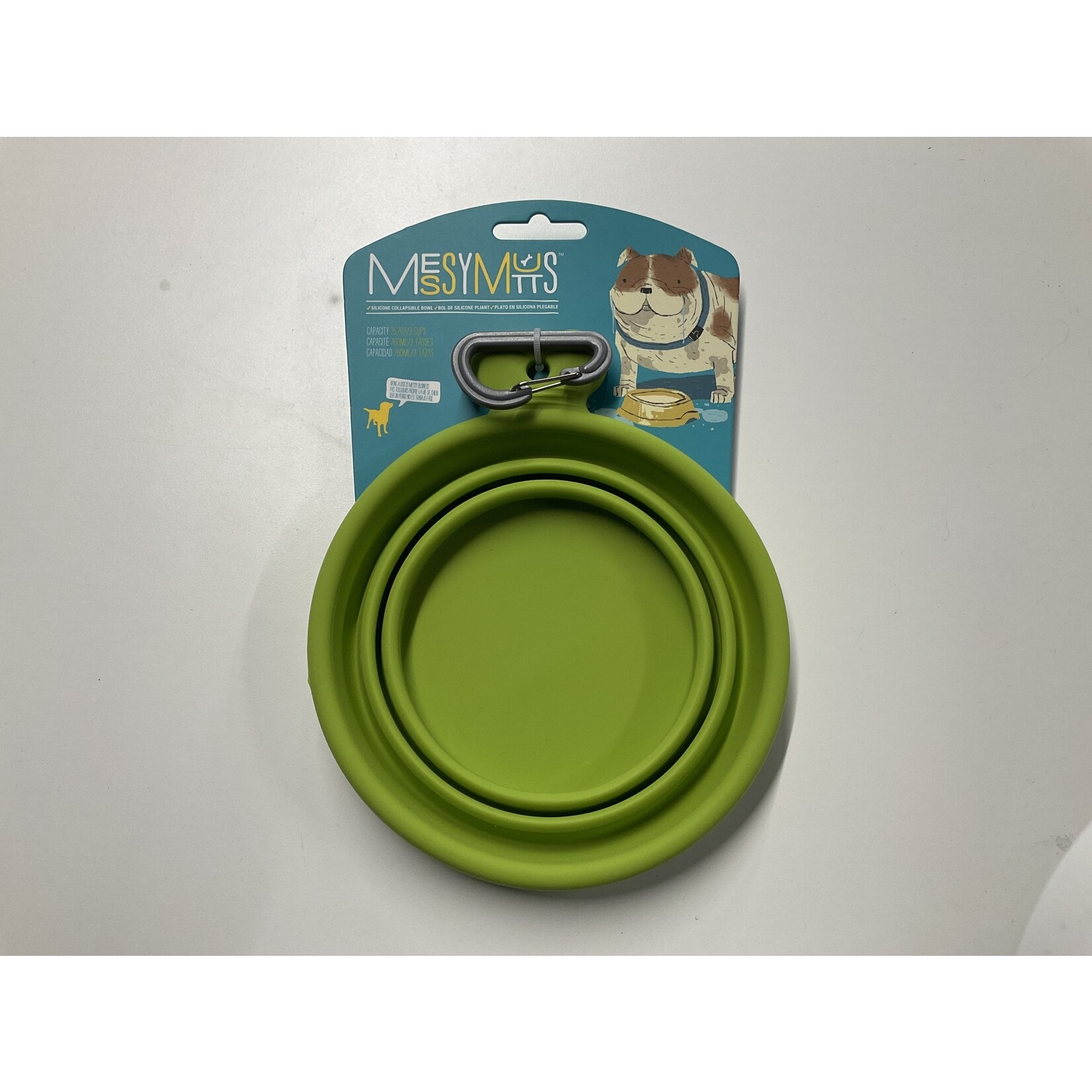 MESSY MUTTS MESSY MUTTS COLLAPS GREEN BOWL 3 CUP