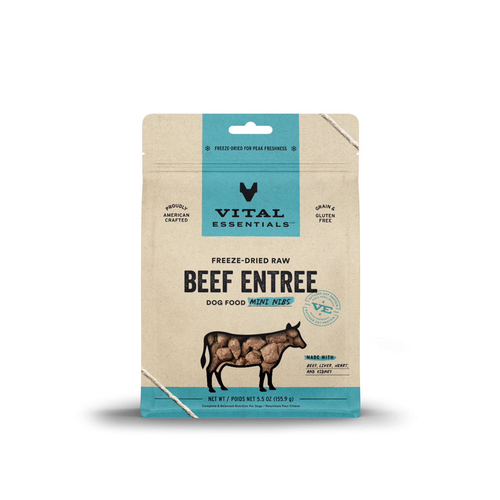 VITAL ESSENTIALS DOG MINI NIBS BEEF 5.5OZ