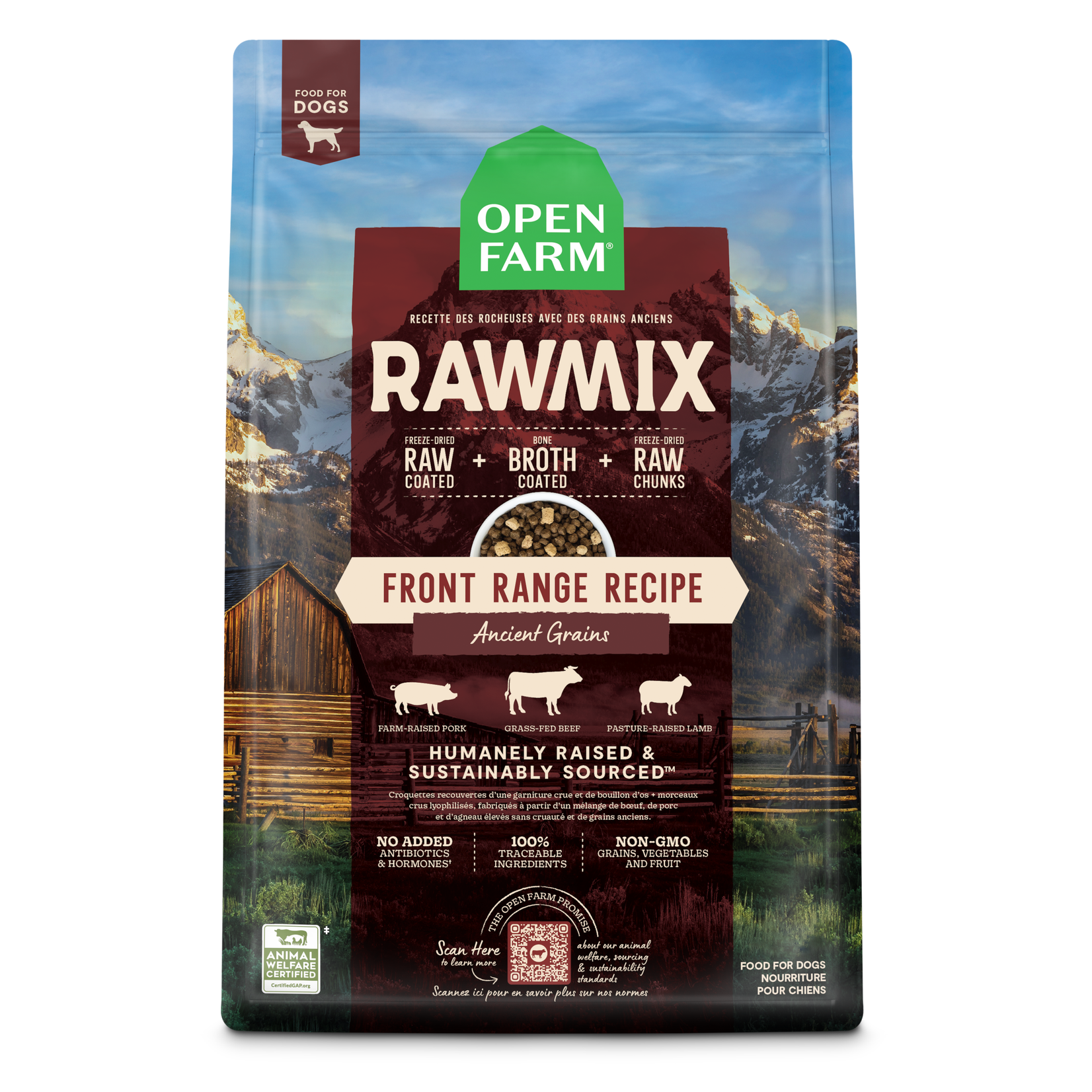 OPEN FARM DOG RAWMIX FRONT RANGE ANCIENT GRAIN 20LB
