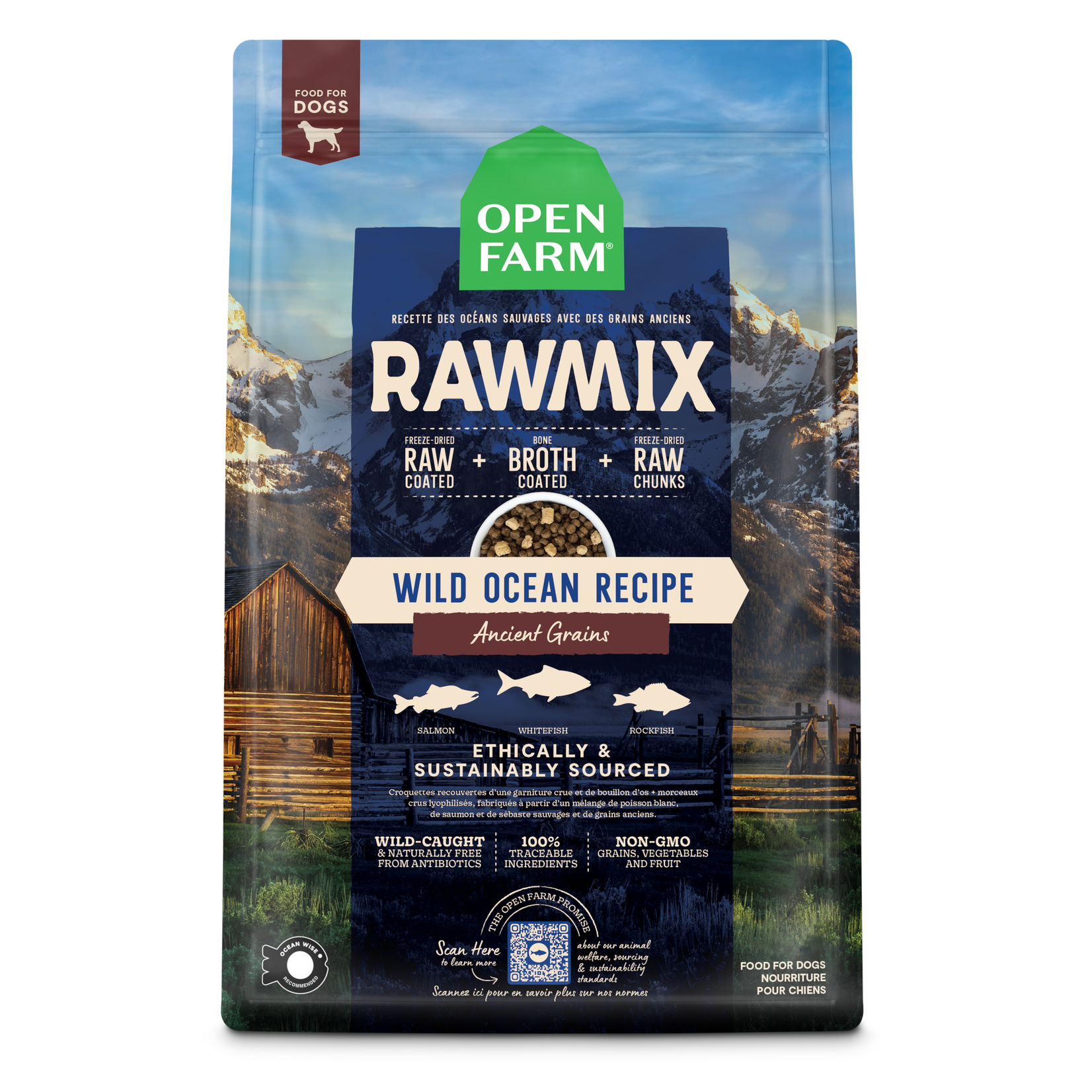OPEN FARM DOG RAWMIX WILD OCEAN ANCIENT GRAIN 20LB