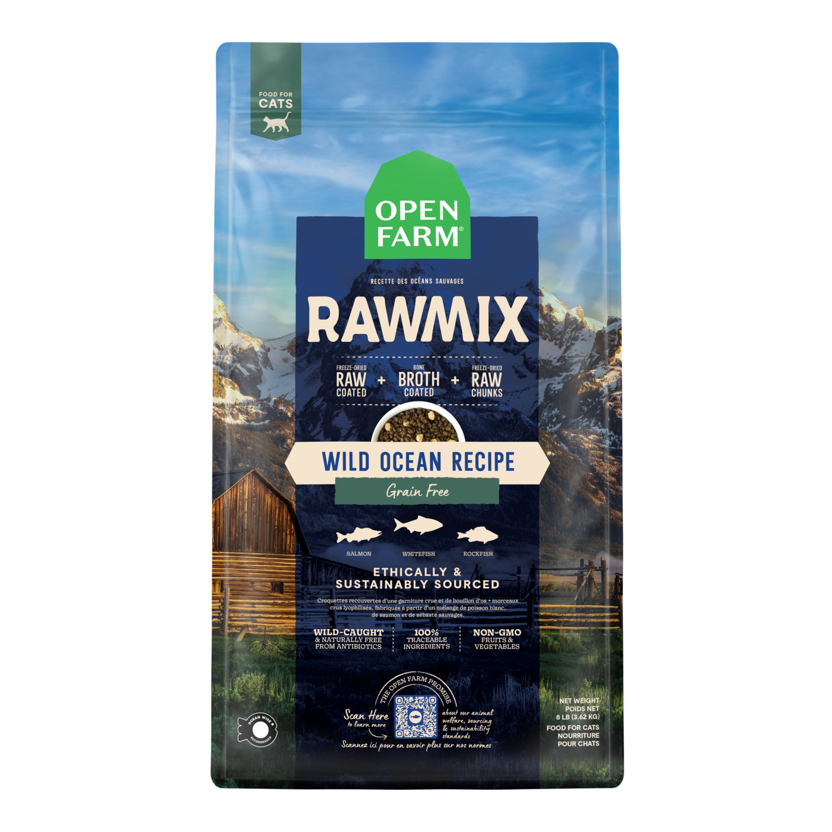OPEN FARM CAT RAWMIX WILD OCEAN 8LB