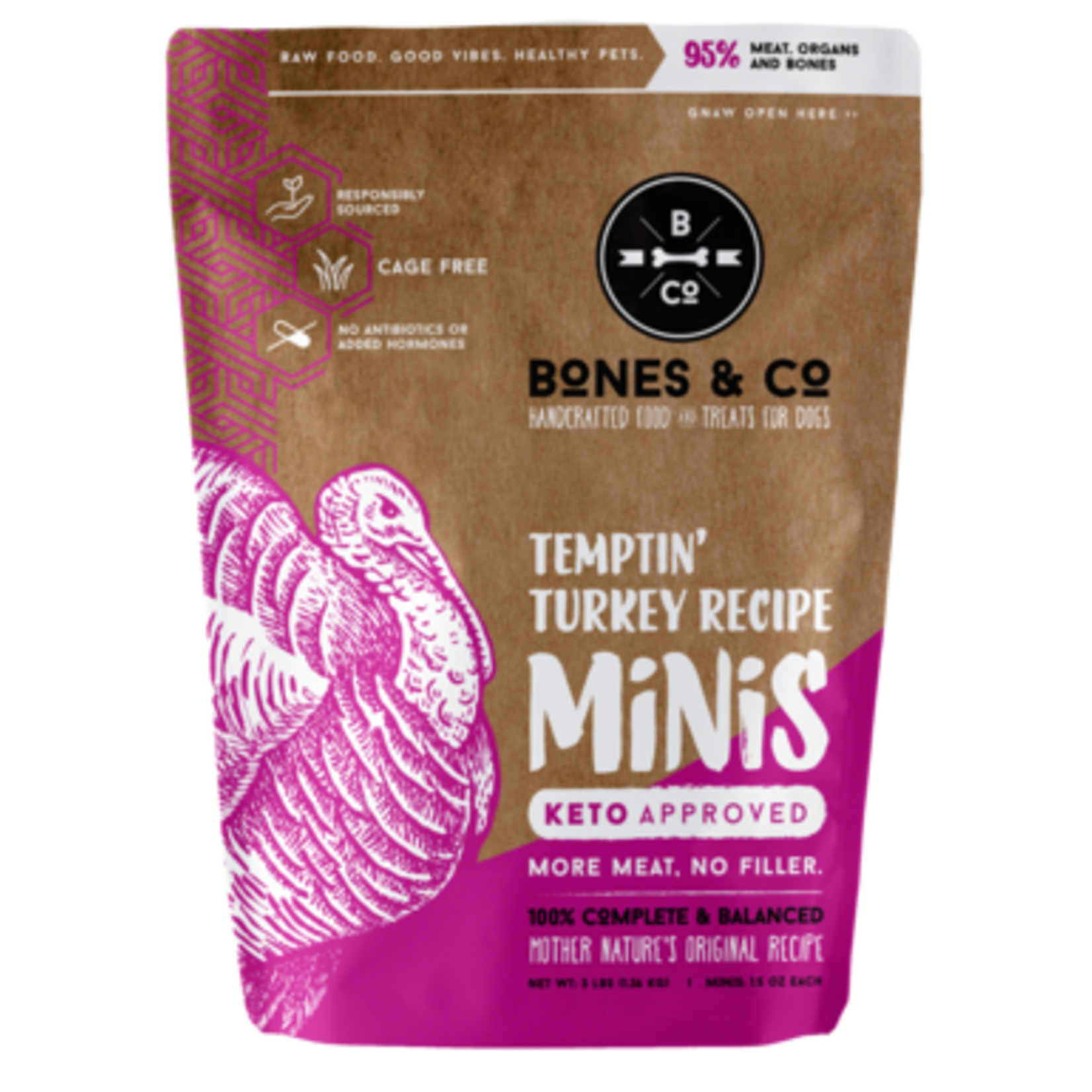 BONES & CO. DOG MINIS TURKEY FROZEN 3LB