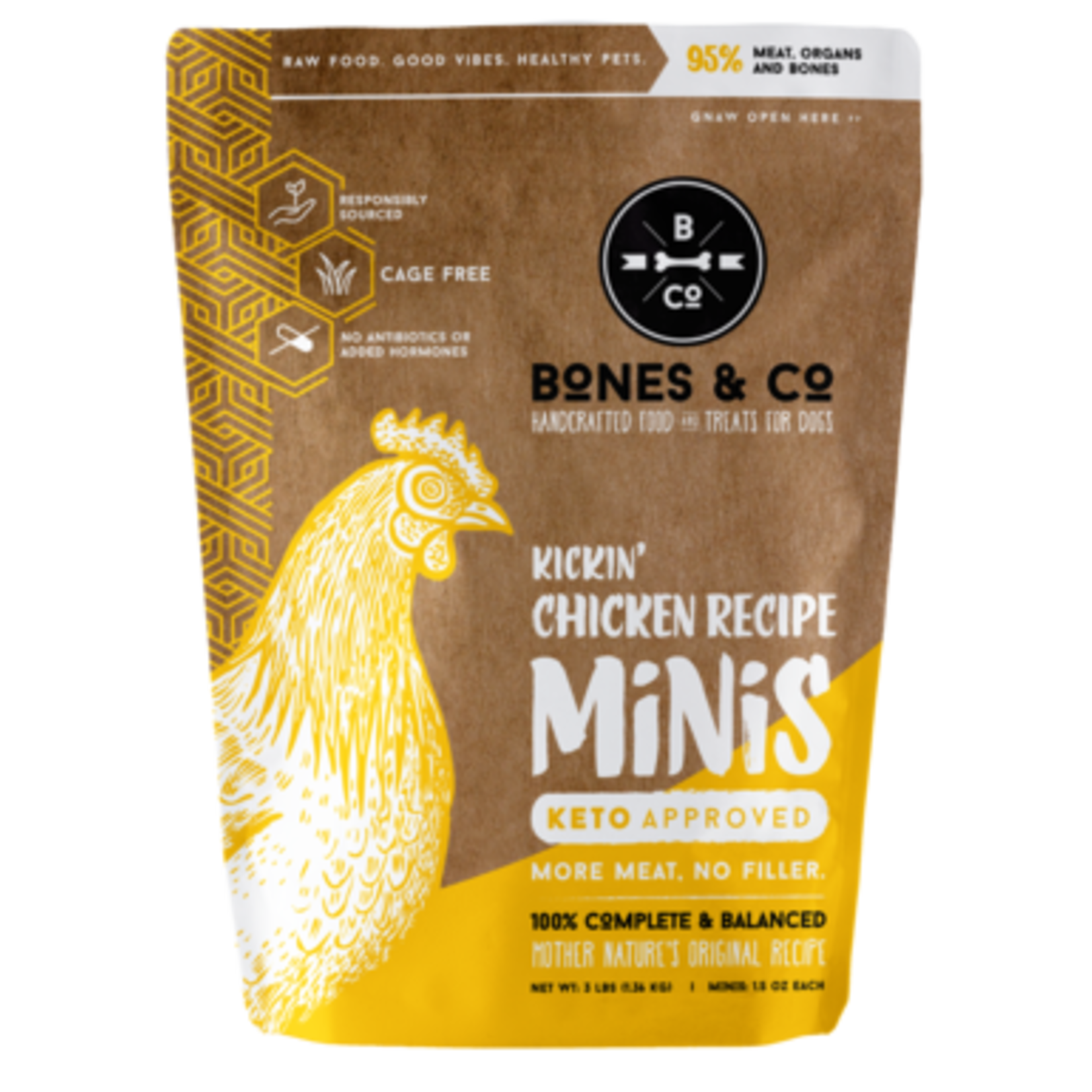 BONES & CO. DOG MINIS CHICKEN FROZEN 3LB