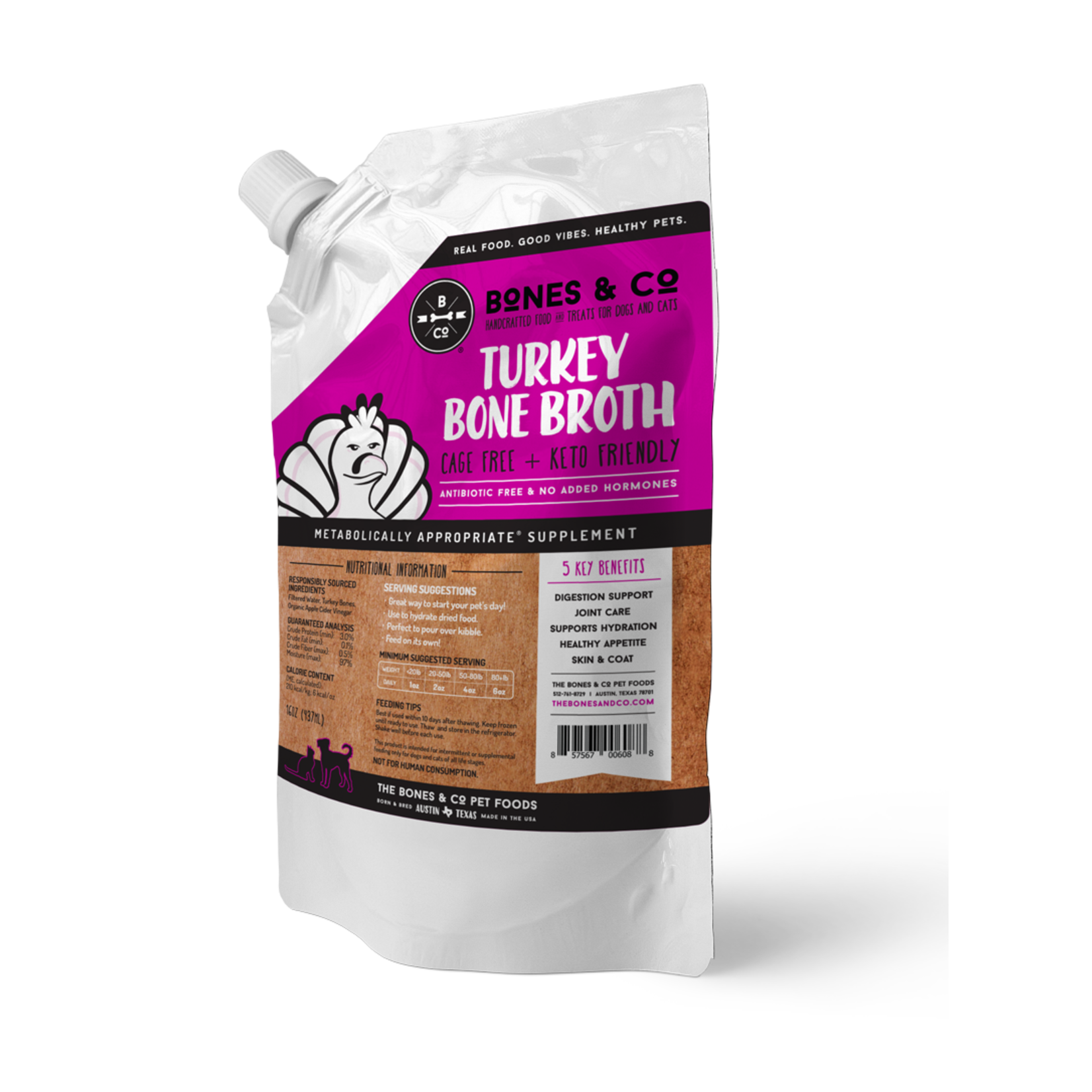 BONES & CO. DOG BONE BROTH TURKEY FROZEN 16OZ