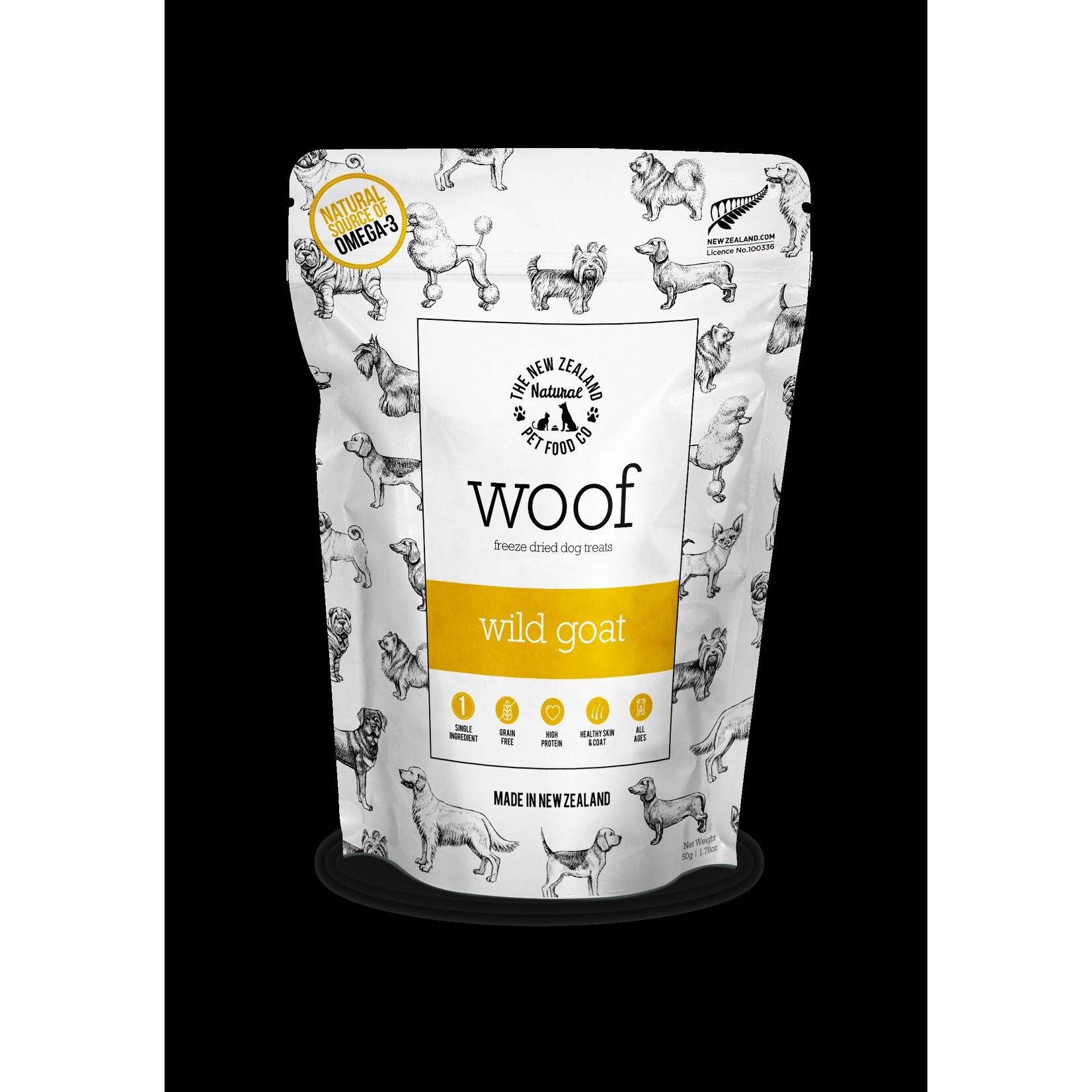 NEW ZEALAND NATURALS DOG WOOF GOAT FD TREAT 1.76OZ
