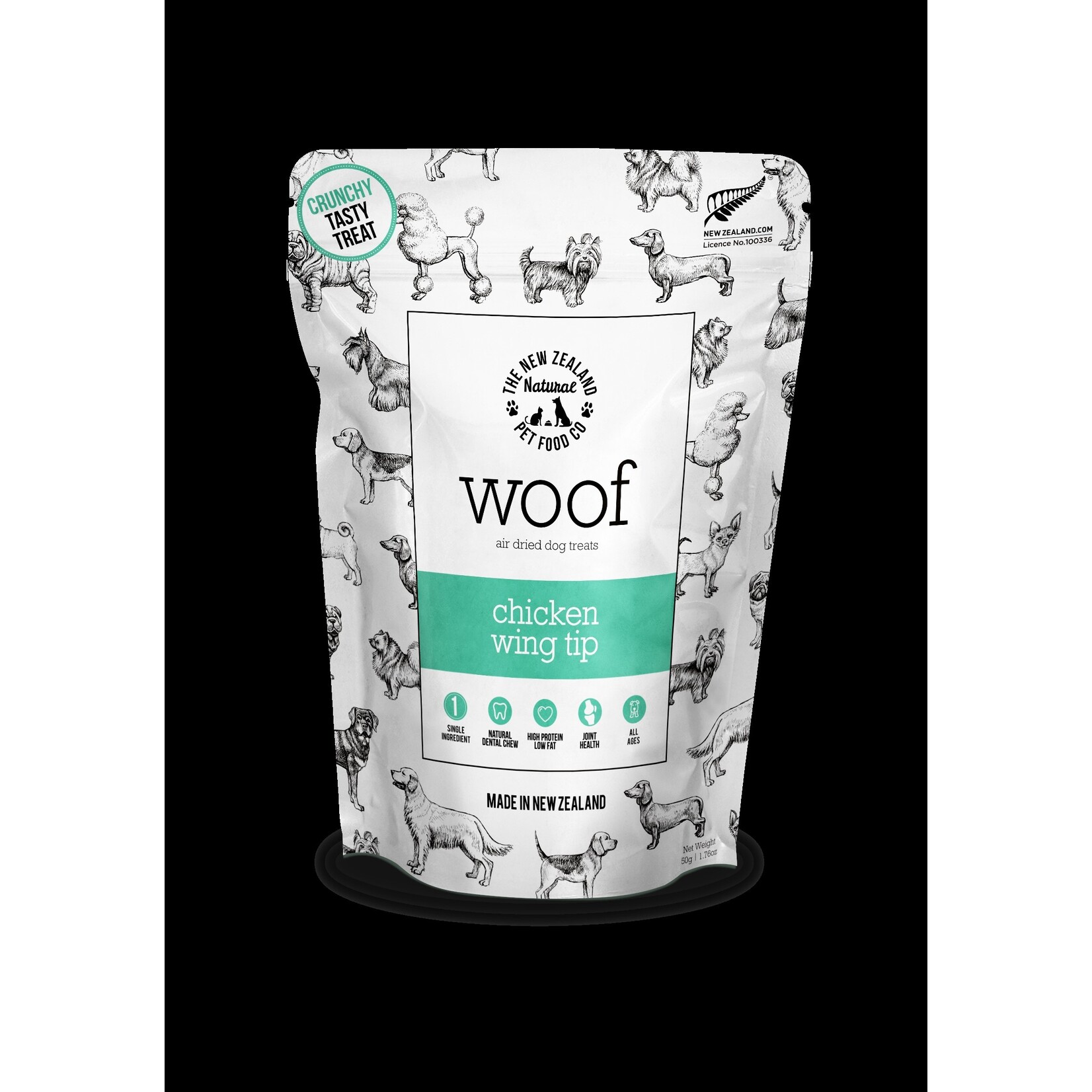NEW ZEALAND NATURALS DOG WOOF CHICKEN WING TIP AIR DRIED TREAT 1.76OZ