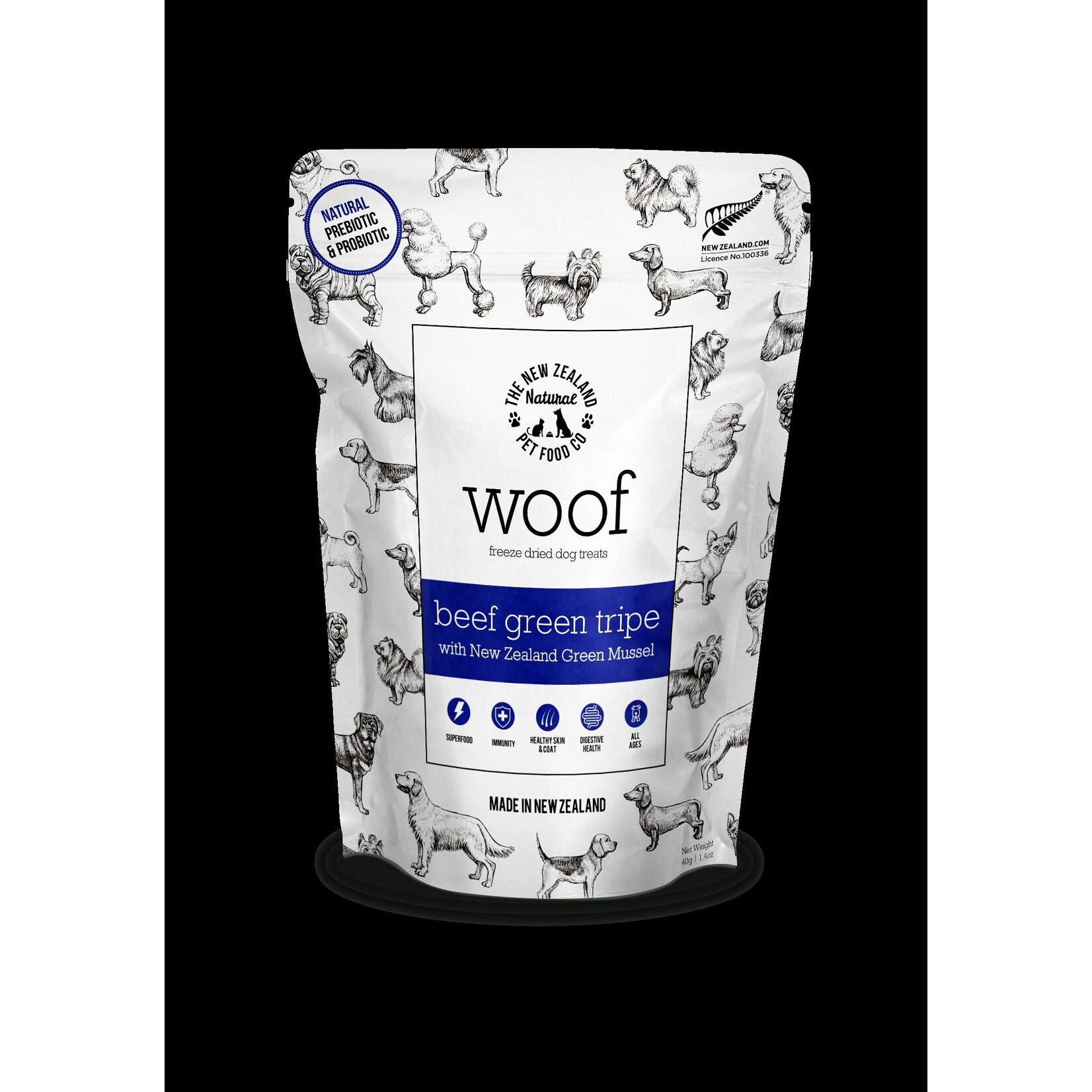 NEW ZEALAND NATURALS DOG WOOF BEEF GREEN TRIPE FD TREAT 1.4OZ