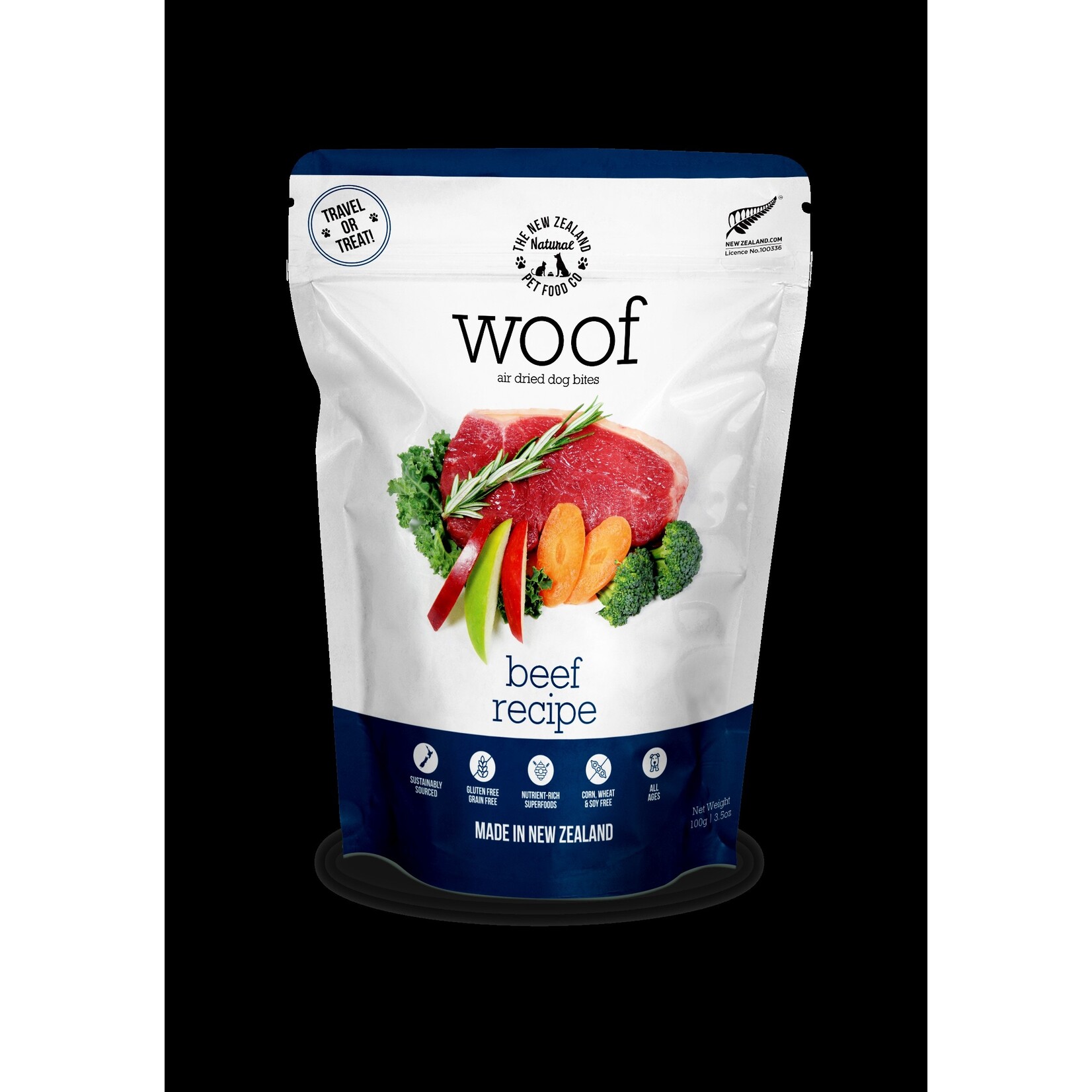 NEW ZEALAND NATURALS DOG WOOF BEEF AIR DRIED 3.5OZ