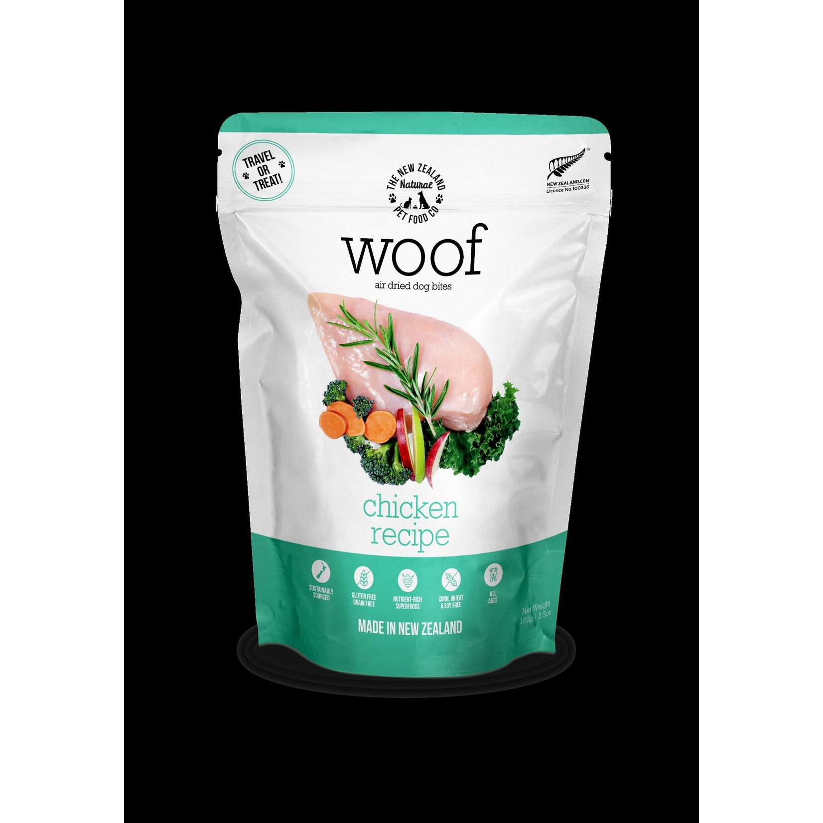 NEW ZEALAND NATURALS DOG WOOF CHICKEN AIR DRIED 3.5OZ