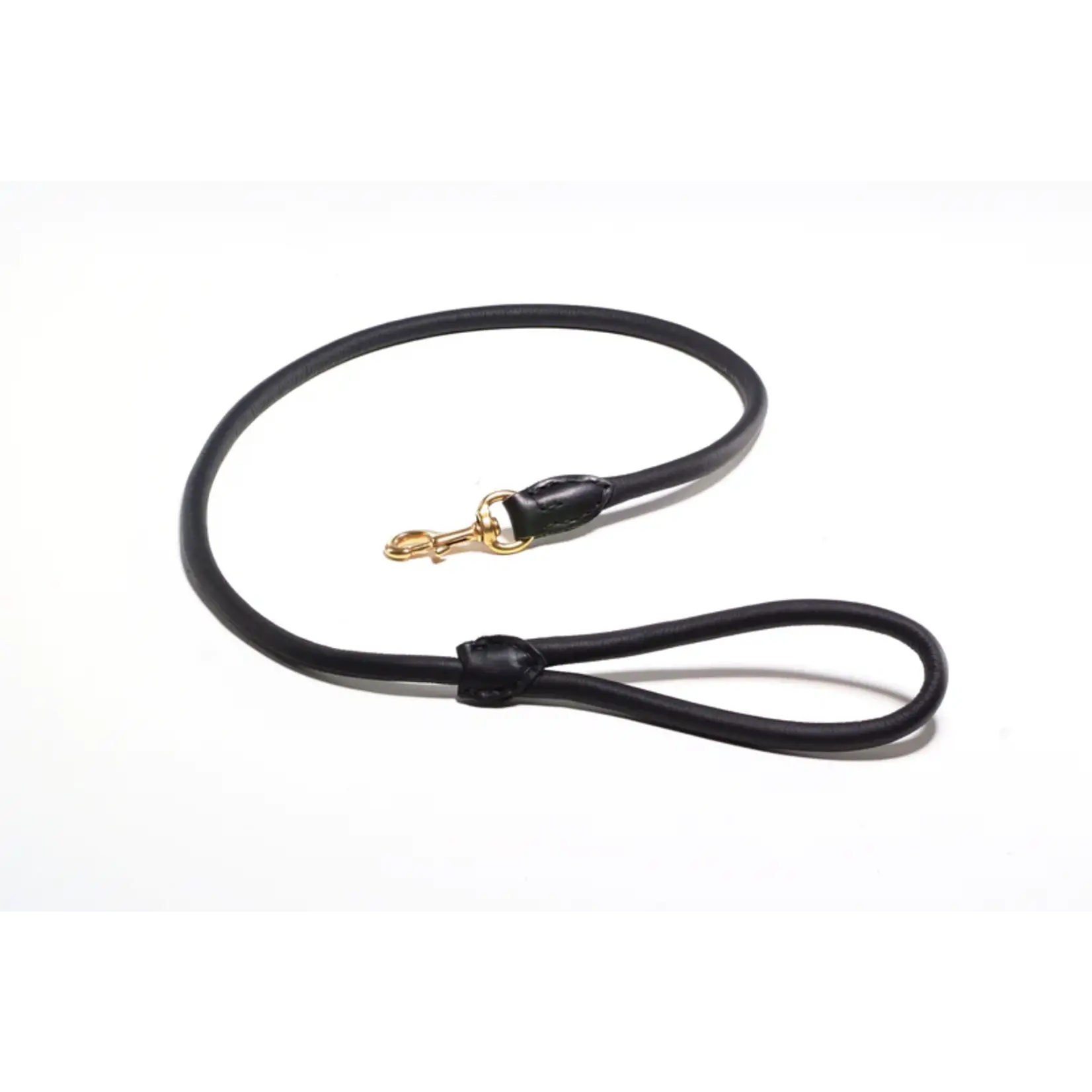 HUND LEATHER BLACK LEASH 1/3"-4FT