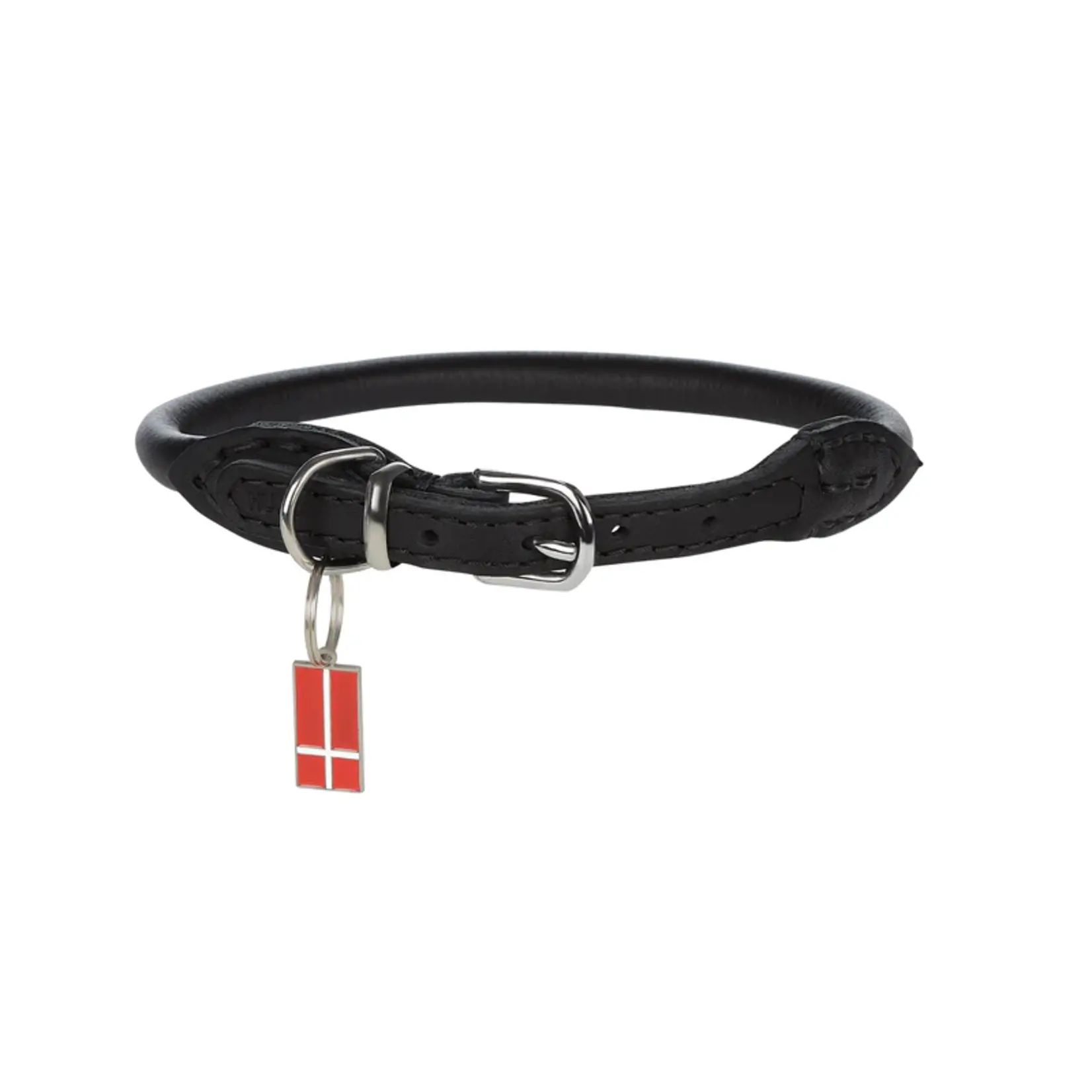 HUND LEATHER BLACK COLLAR 2/5" -18"