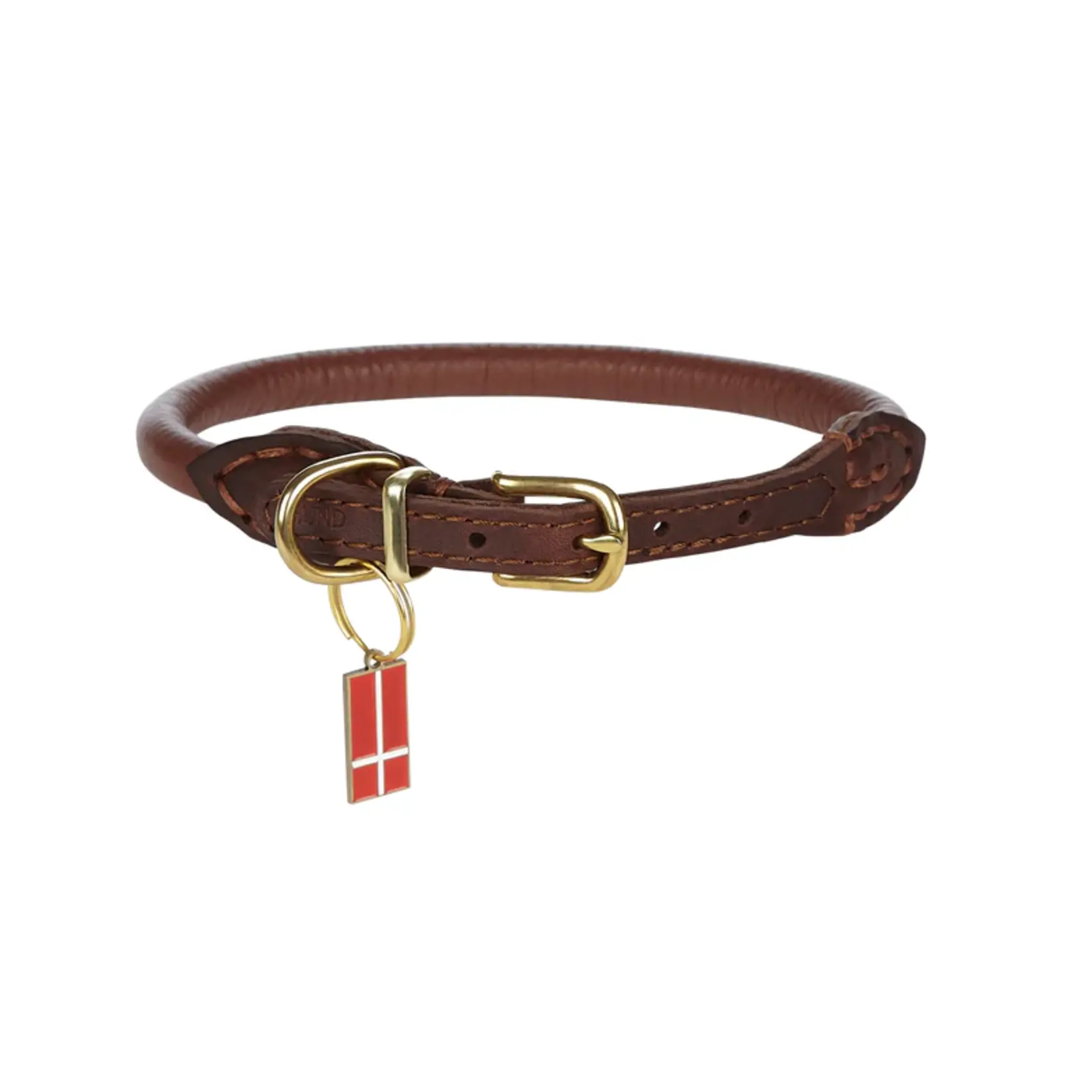 HUND LEATHER BROWN COLLAR 1/4"-14"