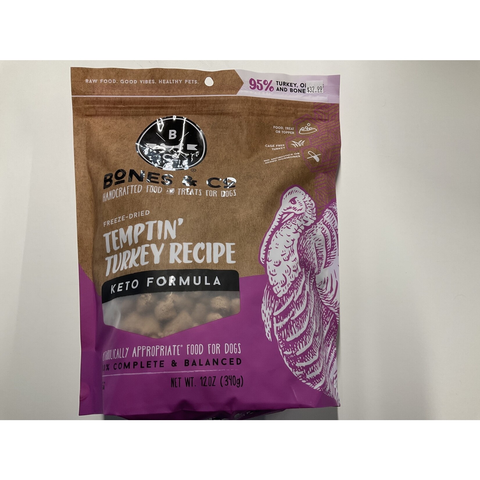 BONES & CO. DOG BITES TURKEY FD 12OZ
