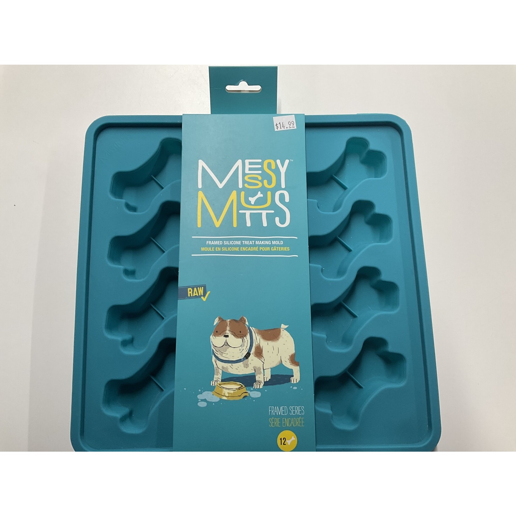 MESSY MUTTS SILICONE TREAT MAKING MOLD 10IN X 10IN BLUE 12