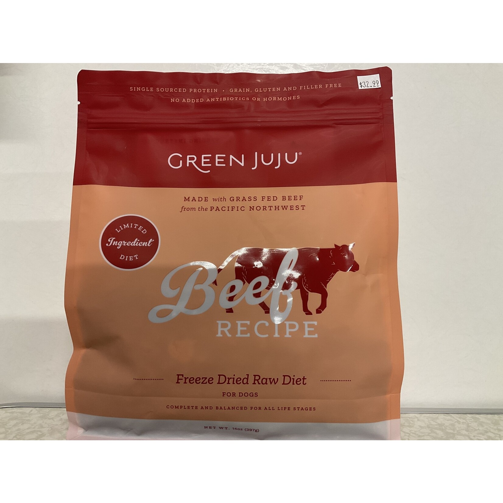 GREEN JUJU DOG LIMITED INGREDIENT DIET BEEF FD 14OZ