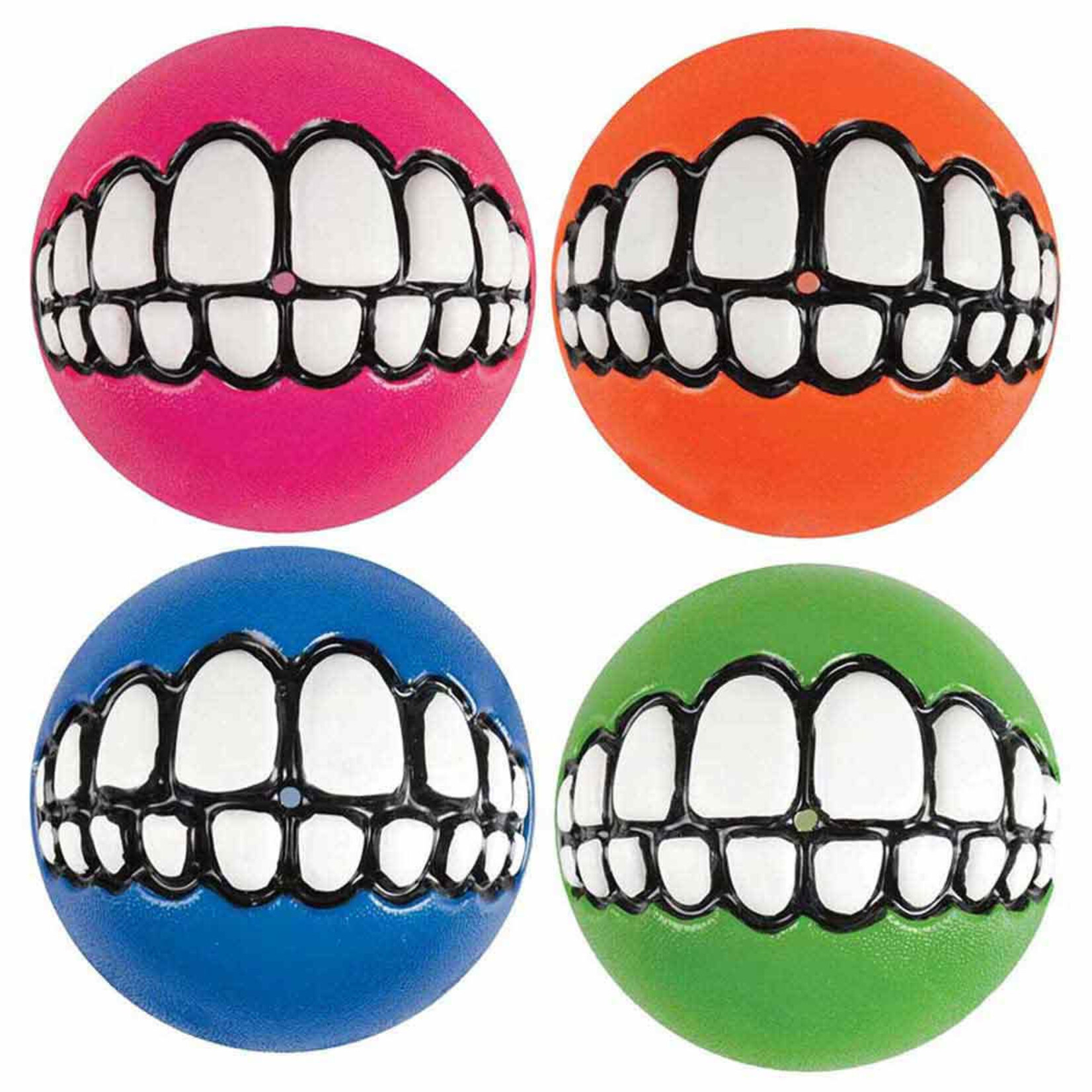 KONG ROGZ GRINZ DOG TREAT BALL SMALL 2"