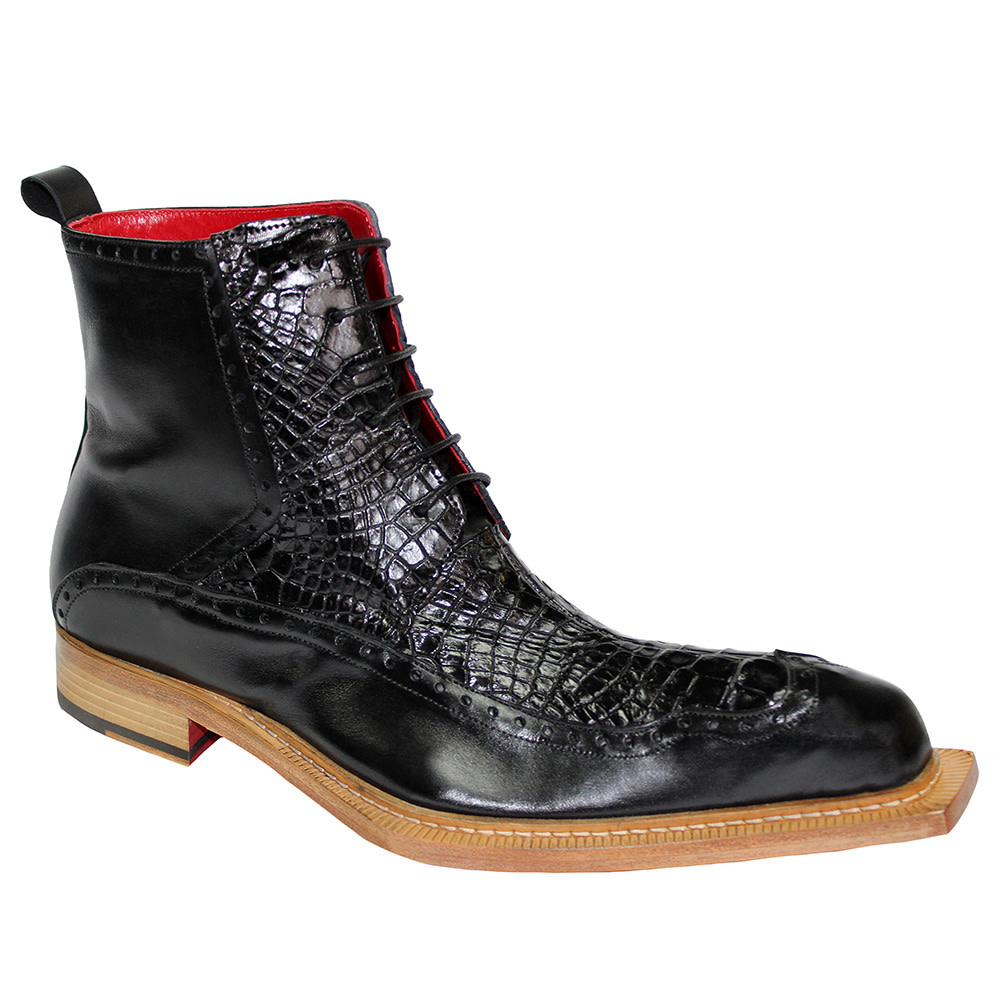 FENNIX Italy Mens Size 10.5 Genuine Exotic Brown Alligator Leather Ankle Boots Fennix Men main image 2