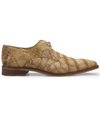 Belvedere Belvedere Men Rome Camel Genuine Sueded Alligator Lace Shoes
