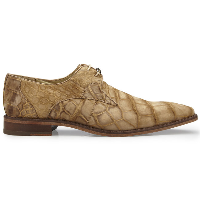 Belvedere Belvedere Men Rome Camel Genuine Sueded Alligator Lace Shoes