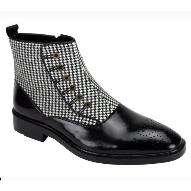 Giovanni Leather Boot W/Fabric (Kenderick)