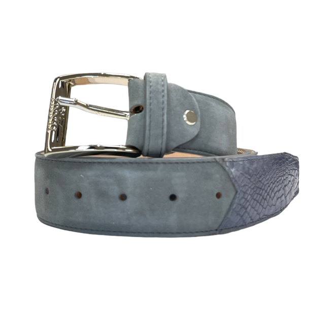 Genuine Alligator Belt Suede (Landon) Silver Bukle
