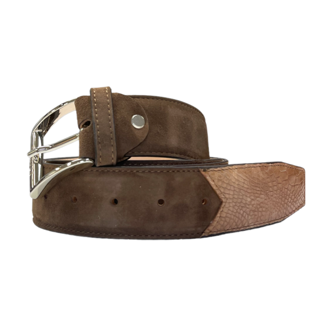 Genuine Alligator Belt Suede (Landon) Silver Bukle