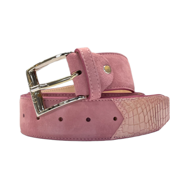 Genuine Alligator Belt Suede (Landon) Silver Bukle