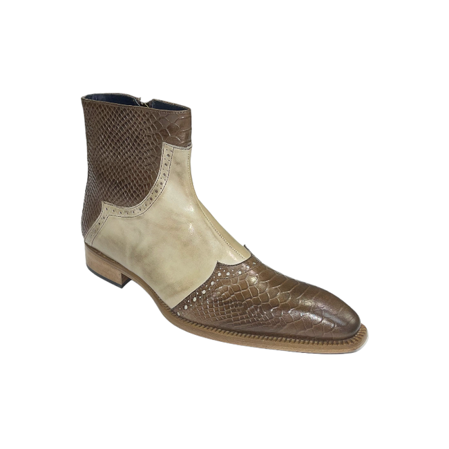 Duca Duca Genuine Calf Leather Python Print Boot